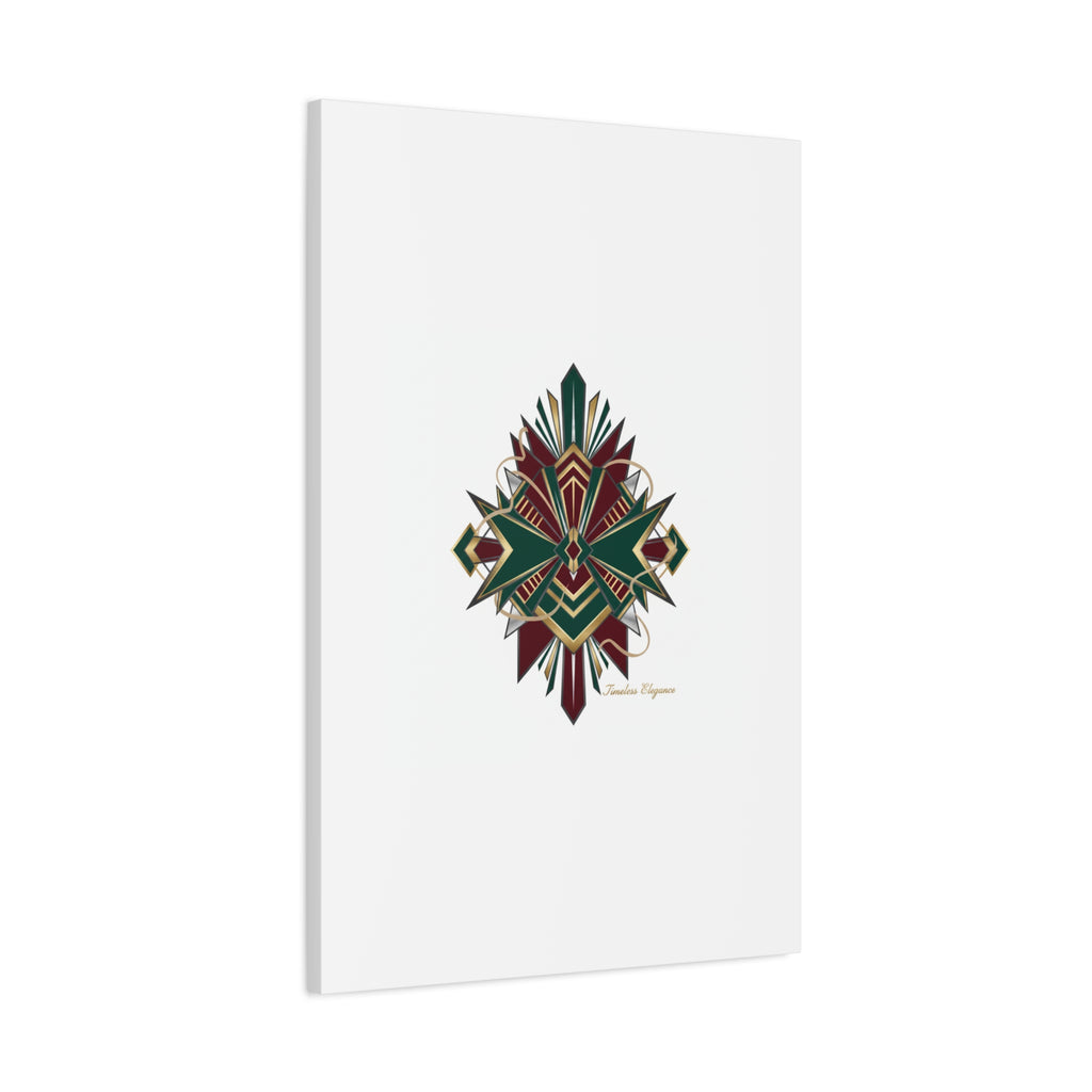 Art Deco geometric brass print Canvas | Neo-Deco chrome & gold fan motif