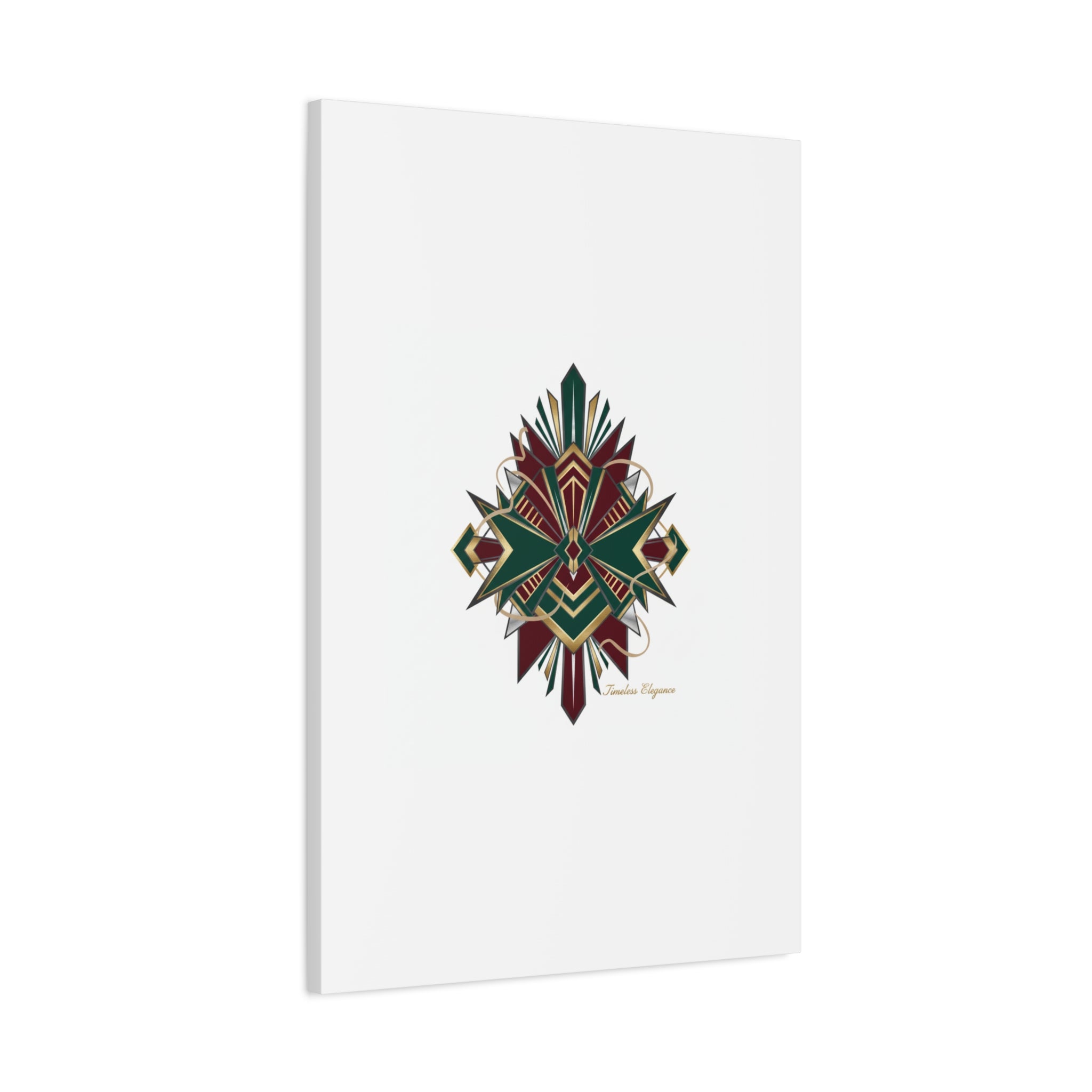 Art Deco geometric brass print Canvas | Neo-Deco chrome & gold fan motif