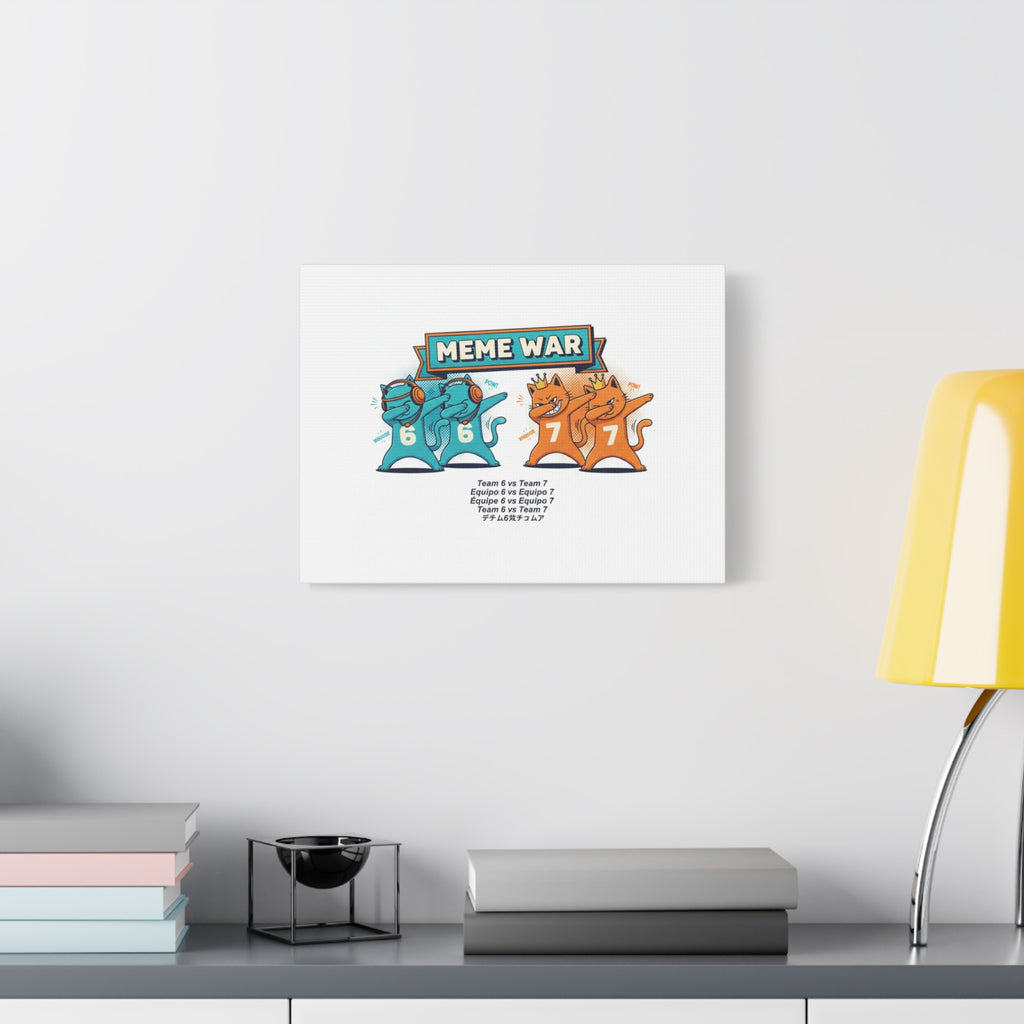 Meme War: Six vs. Seven Canvas Wall Art