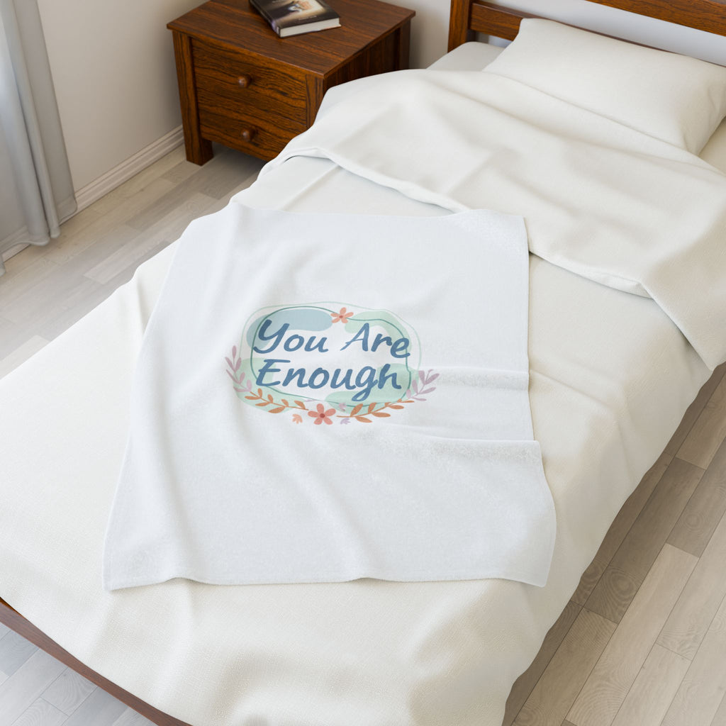 You Are Enough Plush Blanket | Mental Health, Self Care Affirmation