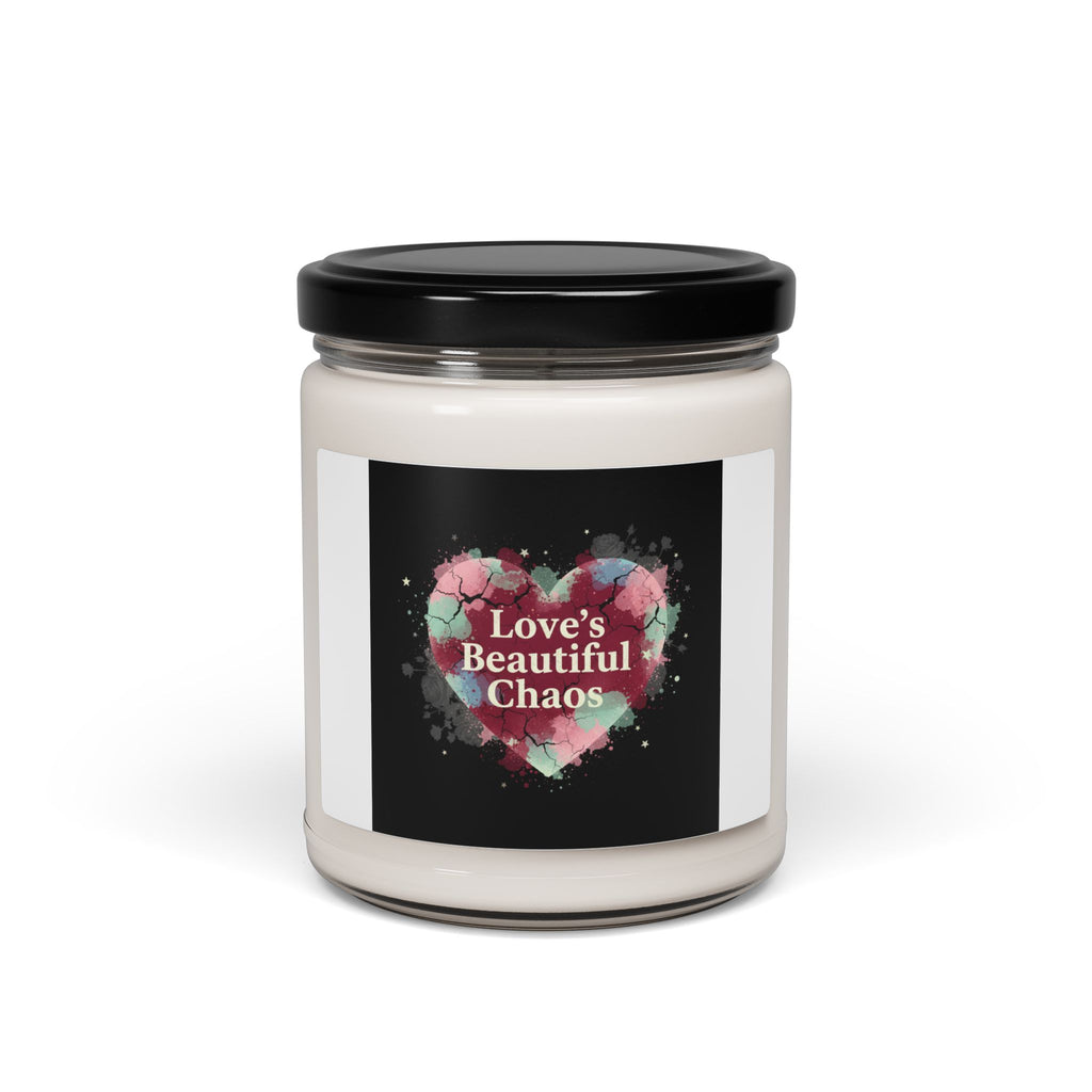 Love's Beautiful Chaos Candle | Soft Grunge Hearts, Distressed Heart Jar