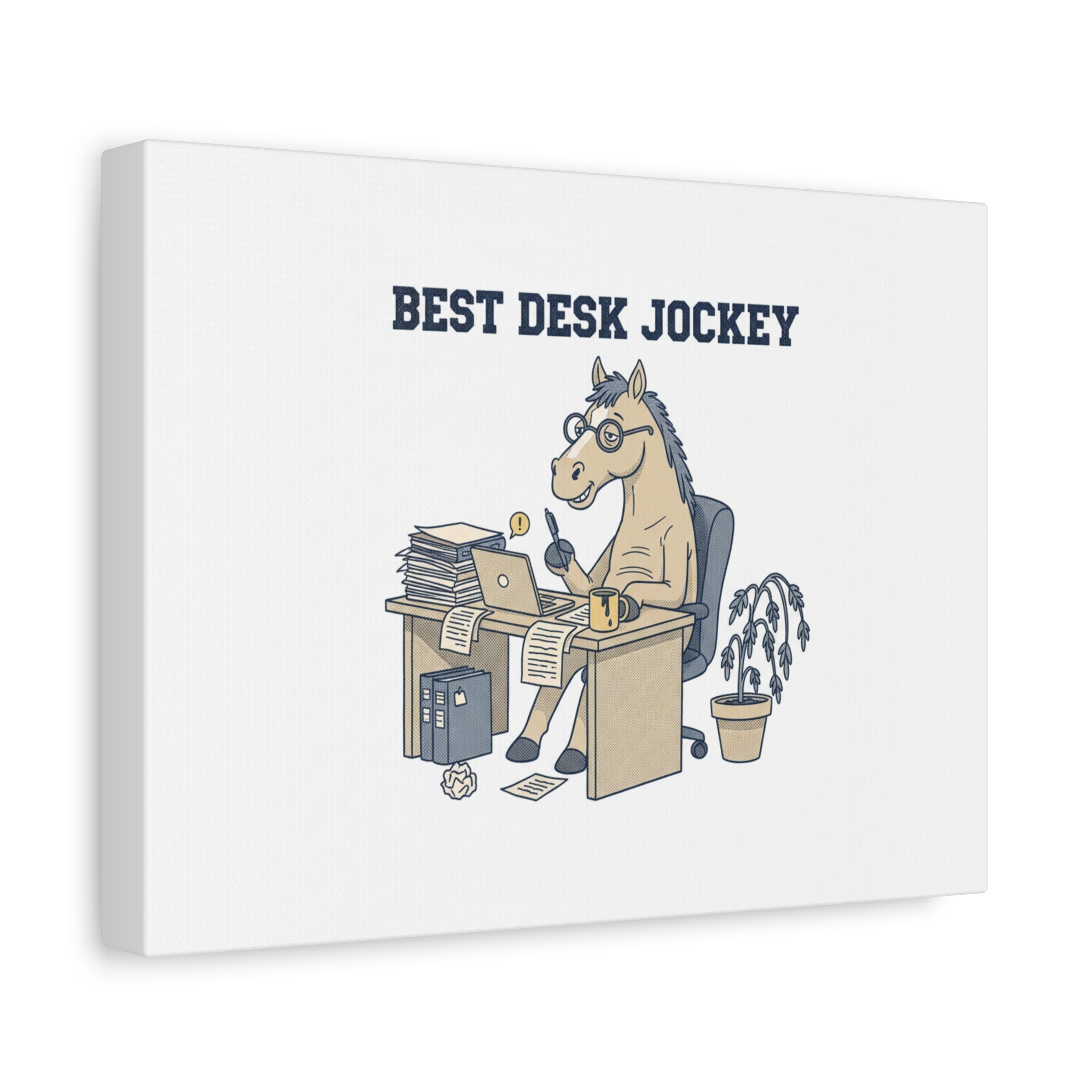 Best Desk Jockey Canvas, Workhorse Office Art | Corporate Burnout Parody