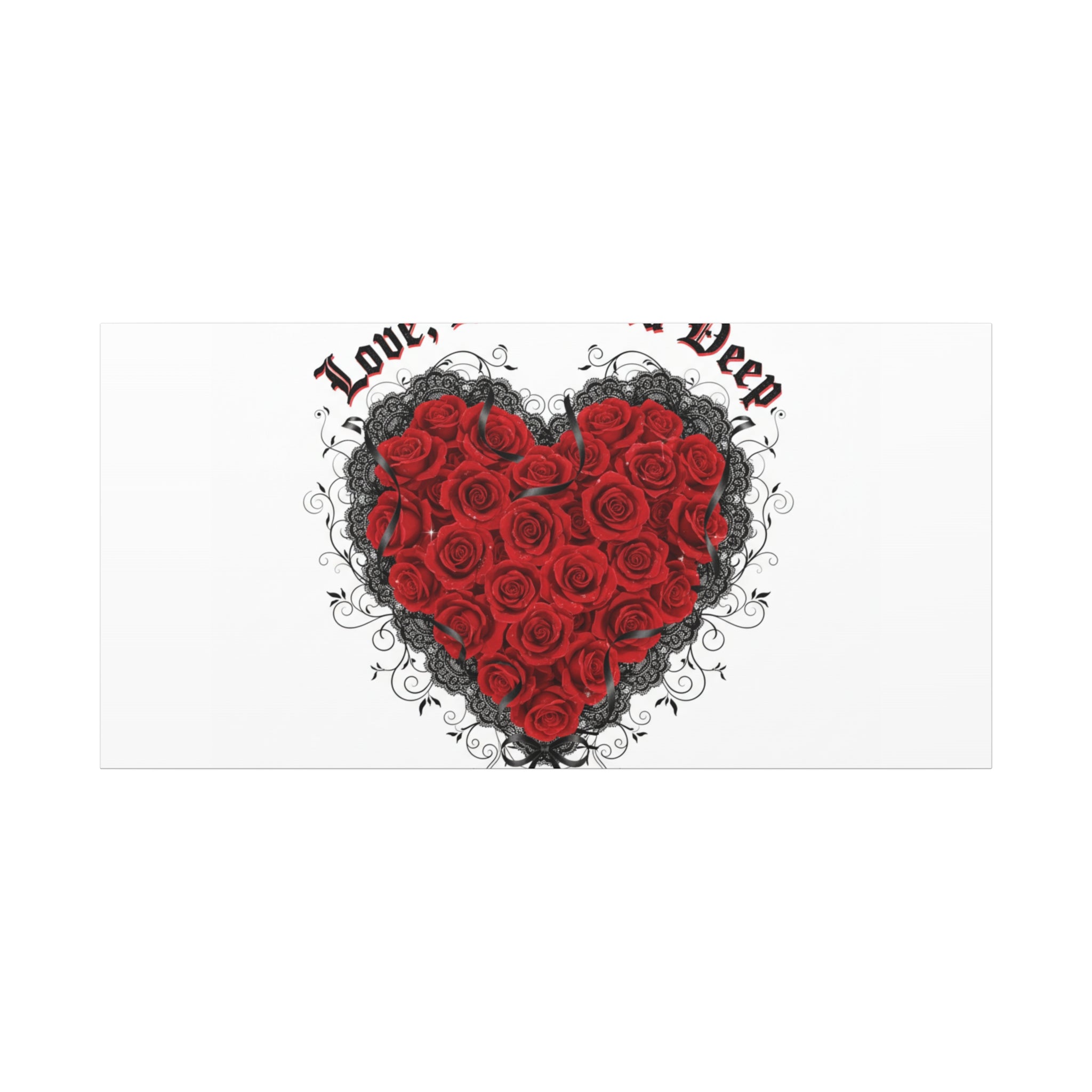 Love Dark and Deep Heart Canvas, Nu Romantic Gothic Romance, 80s Nostalgia