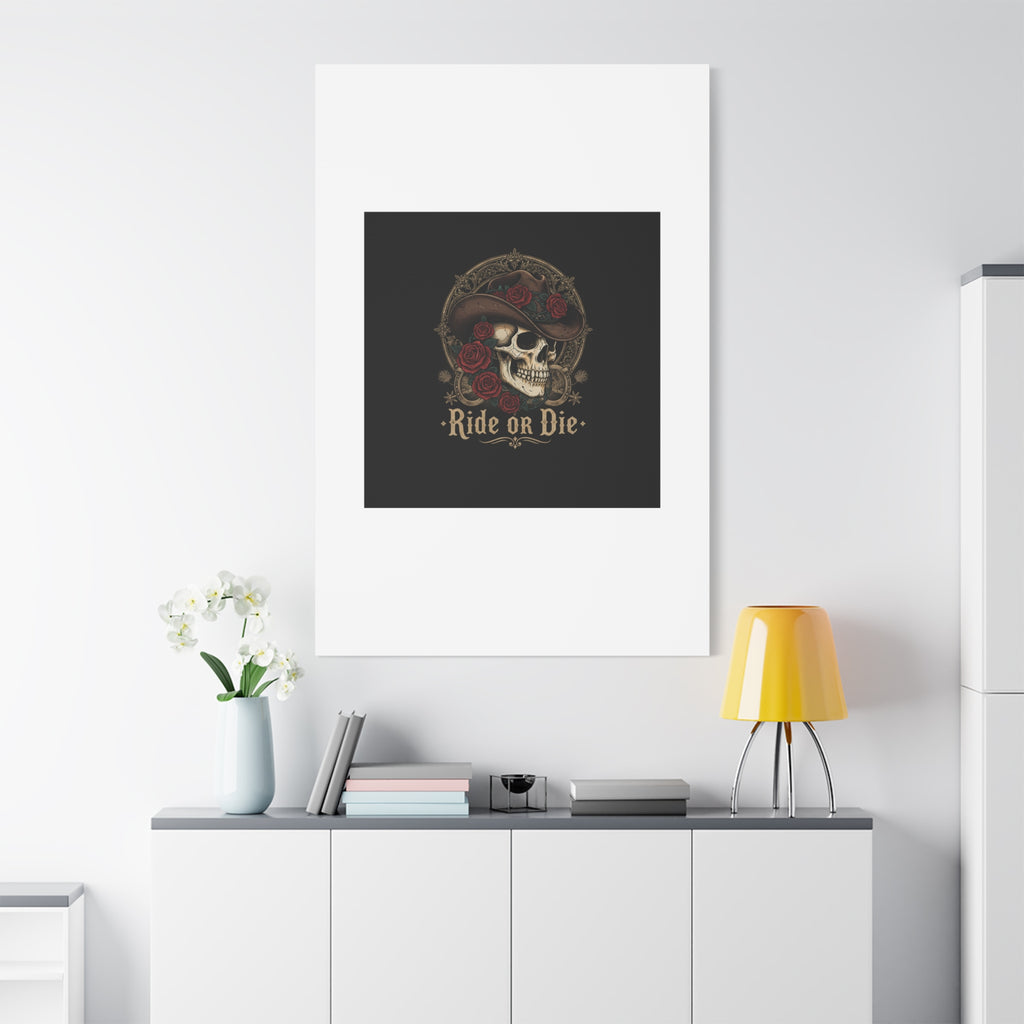 Ride or Die Skull Canvas | Western Skull Art, Gothic Americana