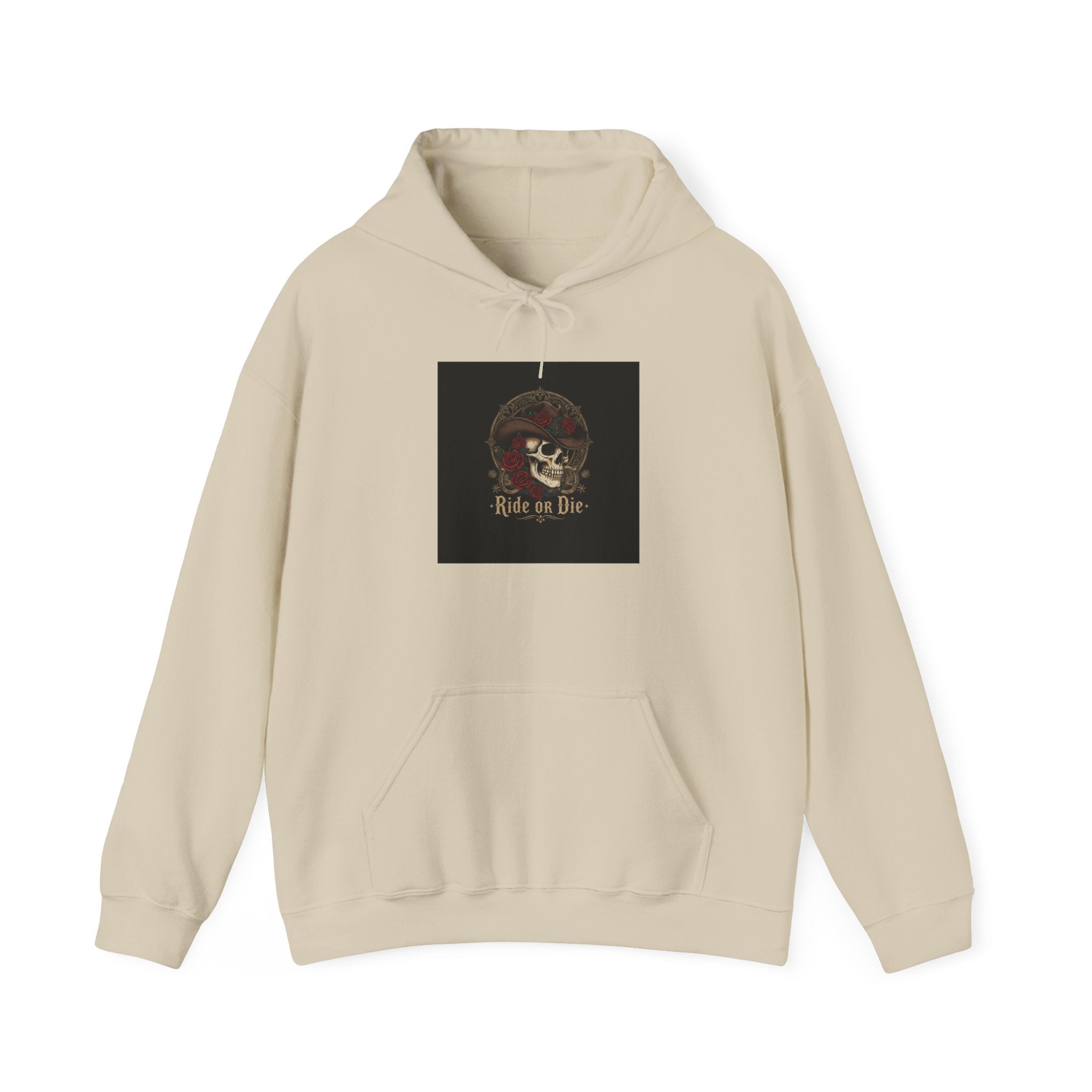 Ride or Die Skull, Hoodie | western skull art, gothic Americana