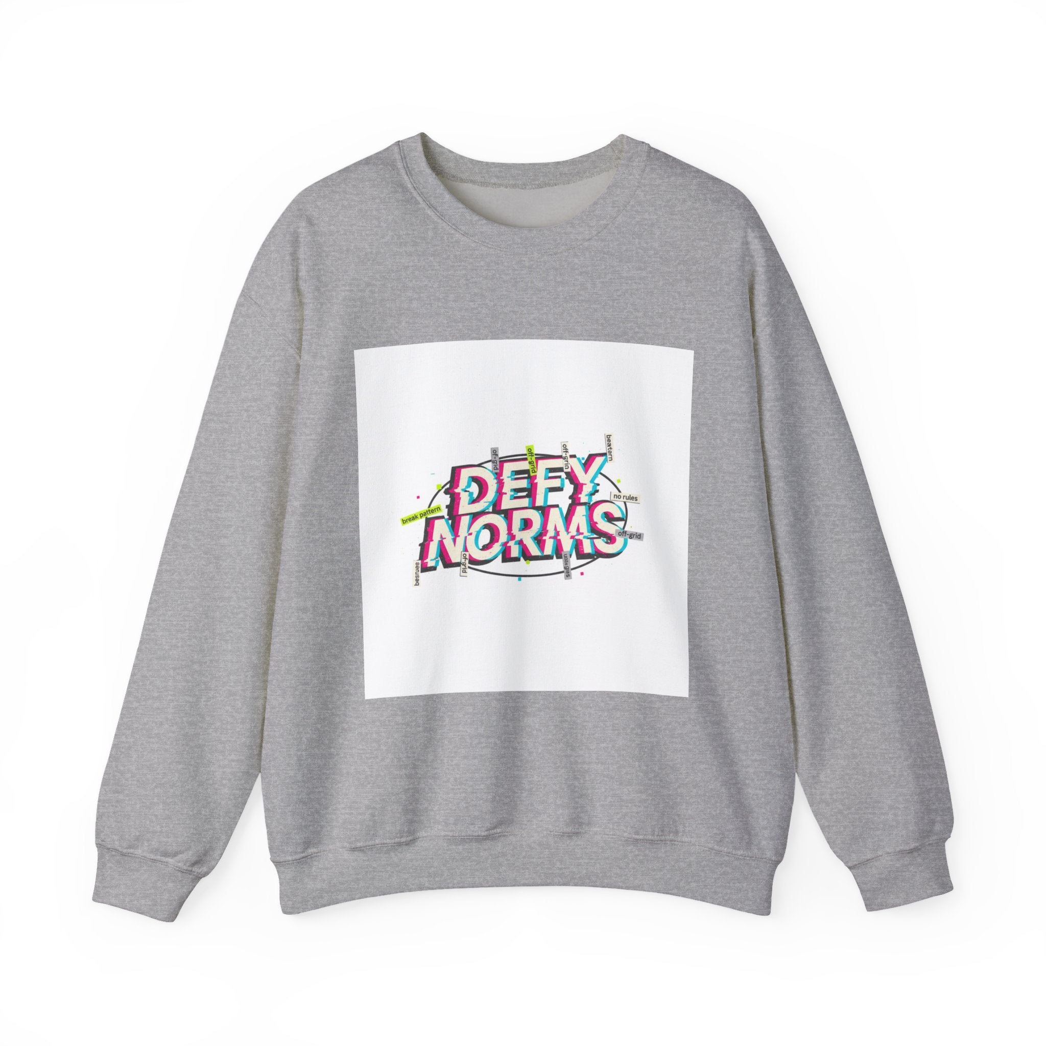 Defy Norms Crewneck Sweatshirt | anti-aesthetic, glitch font