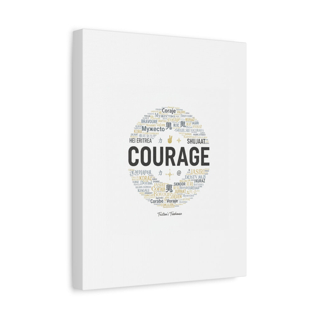 Courage Word Cloud Canvas | Fresh-Start Minimalism art print