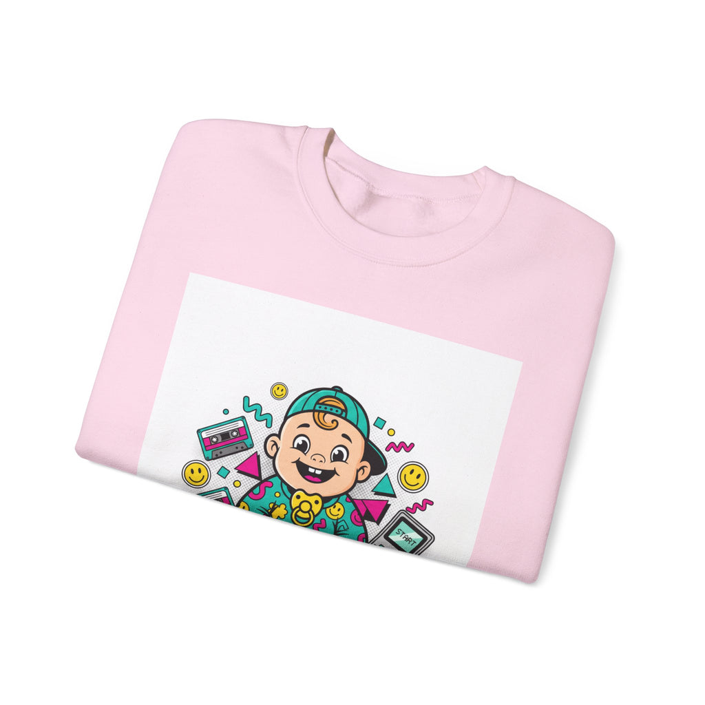 Retro Gamer Baby Crewneck Sweatshirt — Cute Arcade Controller Design
