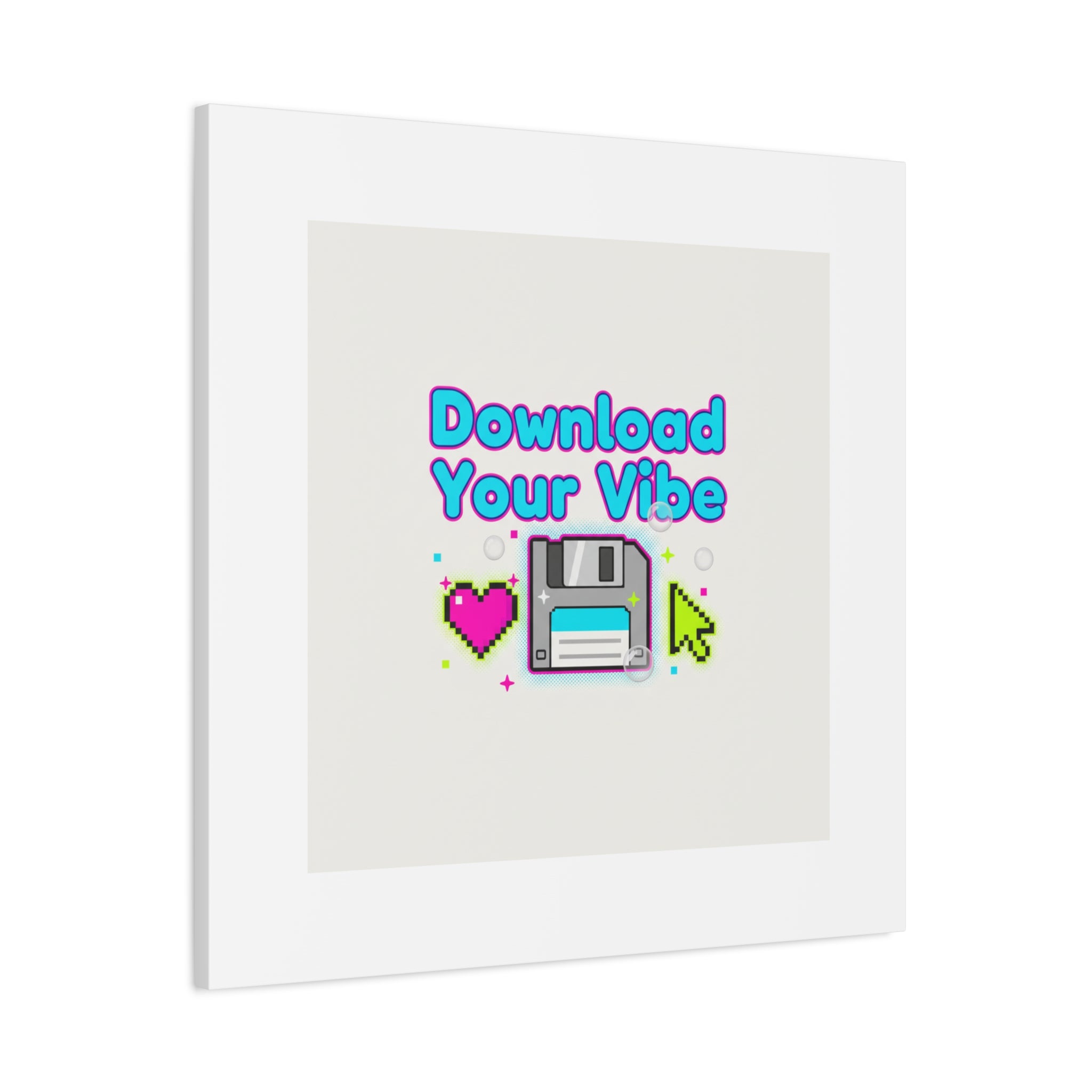 Download Your Vibe Canvas | Y2K Retro Tech, Pixel Floppy Disk Poster