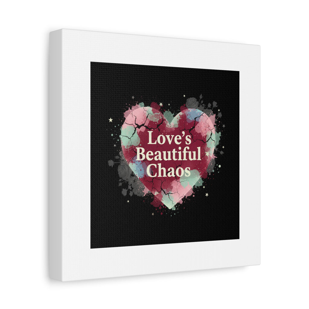 Love's Beautiful Chaos Canvas Print | Soft Grunge Hearts, Distressed Heart Art