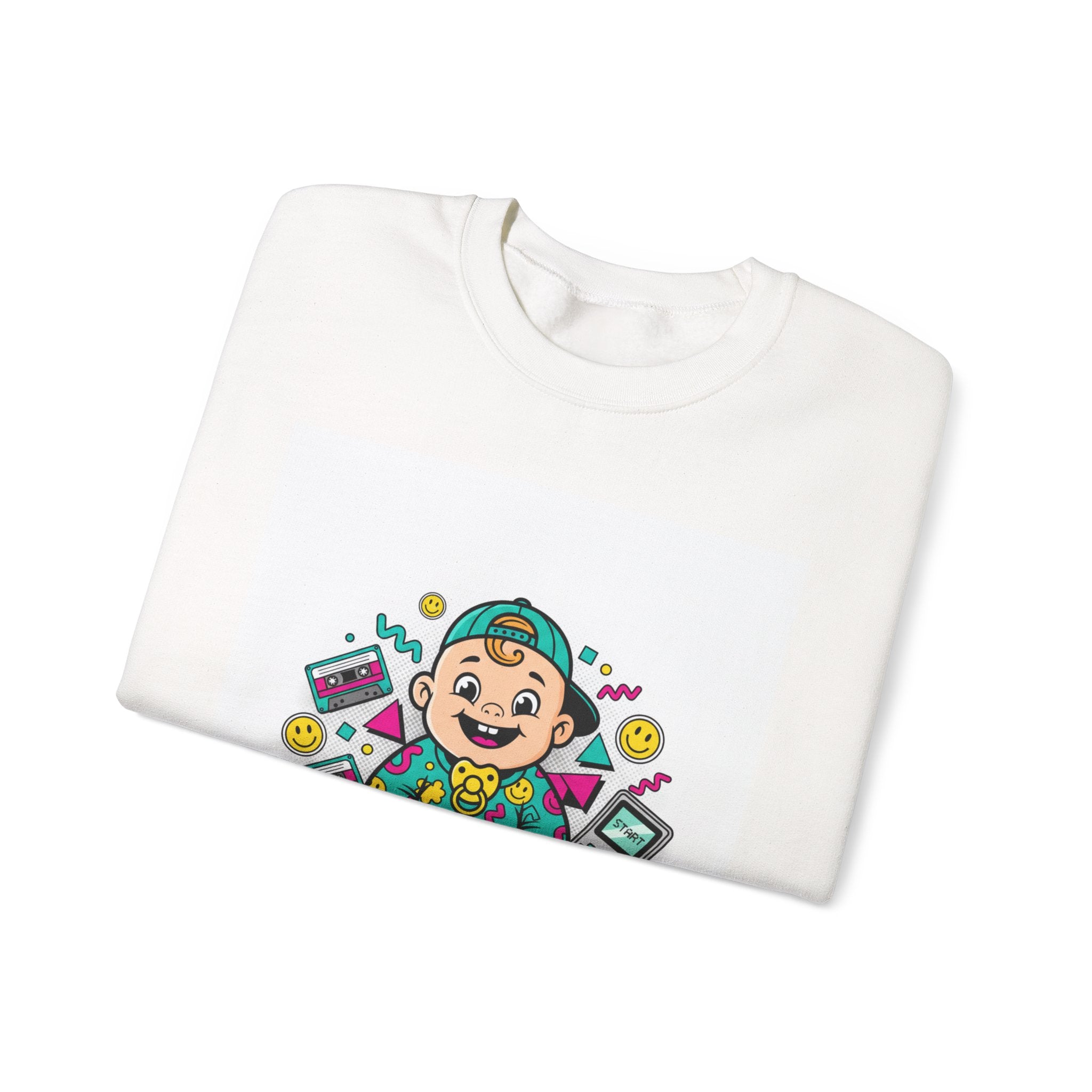 Retro Gamer Baby Crewneck Sweatshirt — Cute Arcade Controller Design