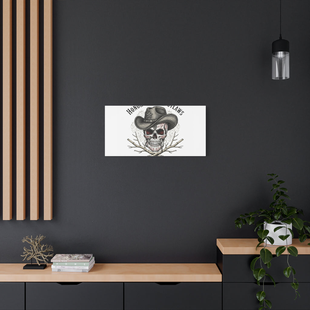 Honor Among Outlaws Canvas | Western Skull Art, Gothic Americana Desert Noir