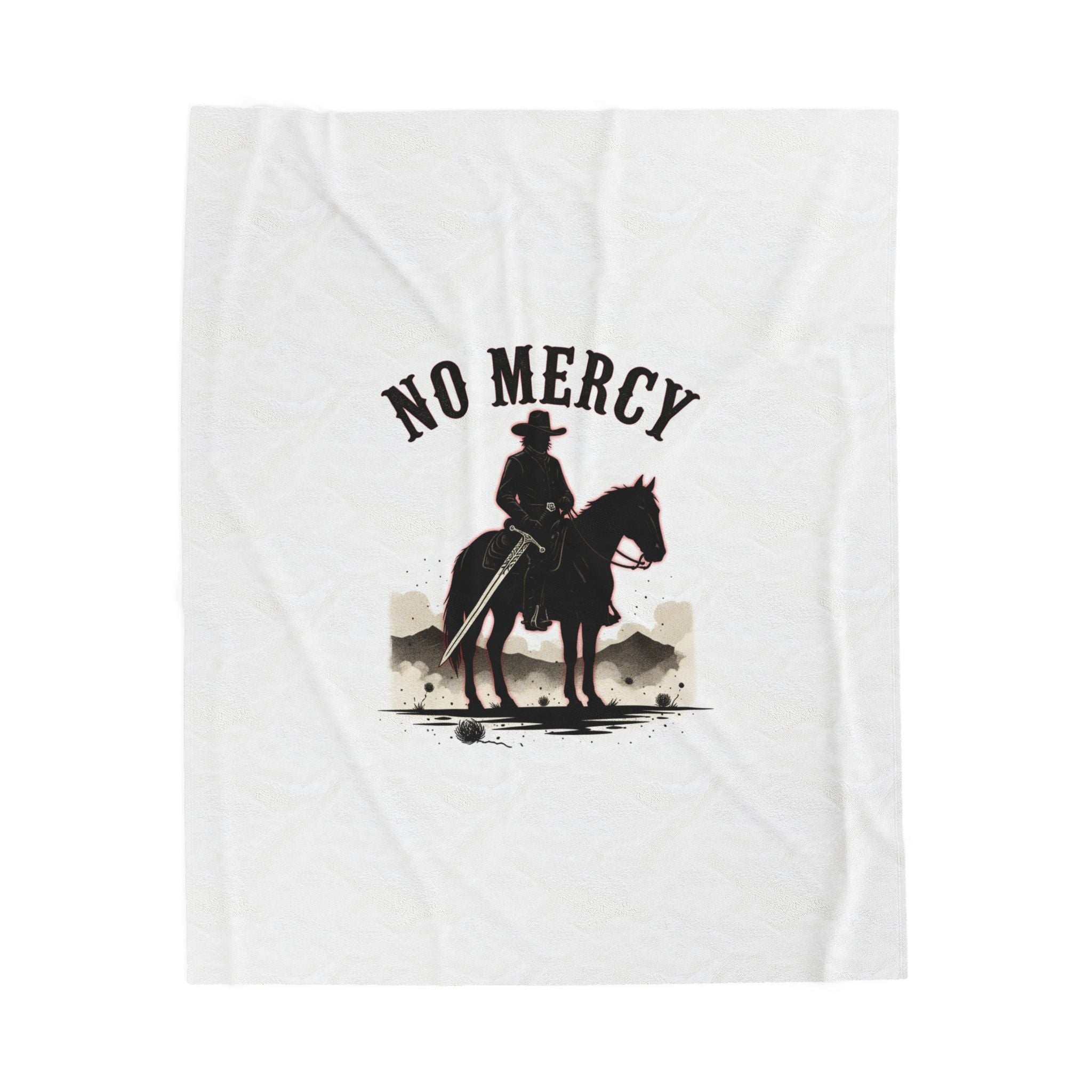 No Mercy Cowboy Rider Blanket | western skull art, gothic Americana