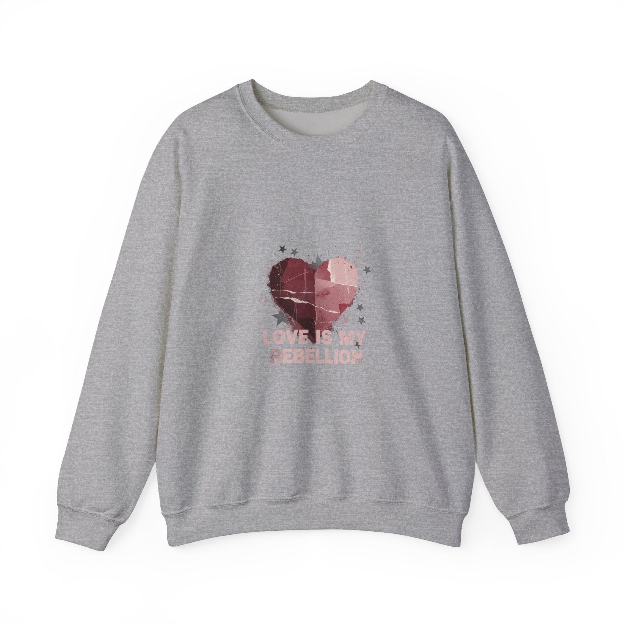 Love Is My Rebellion Sweatshirt | soft grunge heart, distressed punk heart design