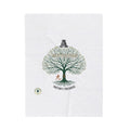 Handwritten Tree Doodle Velveteen Plush Blanket | sketch aesthetic, cozy handwritten message