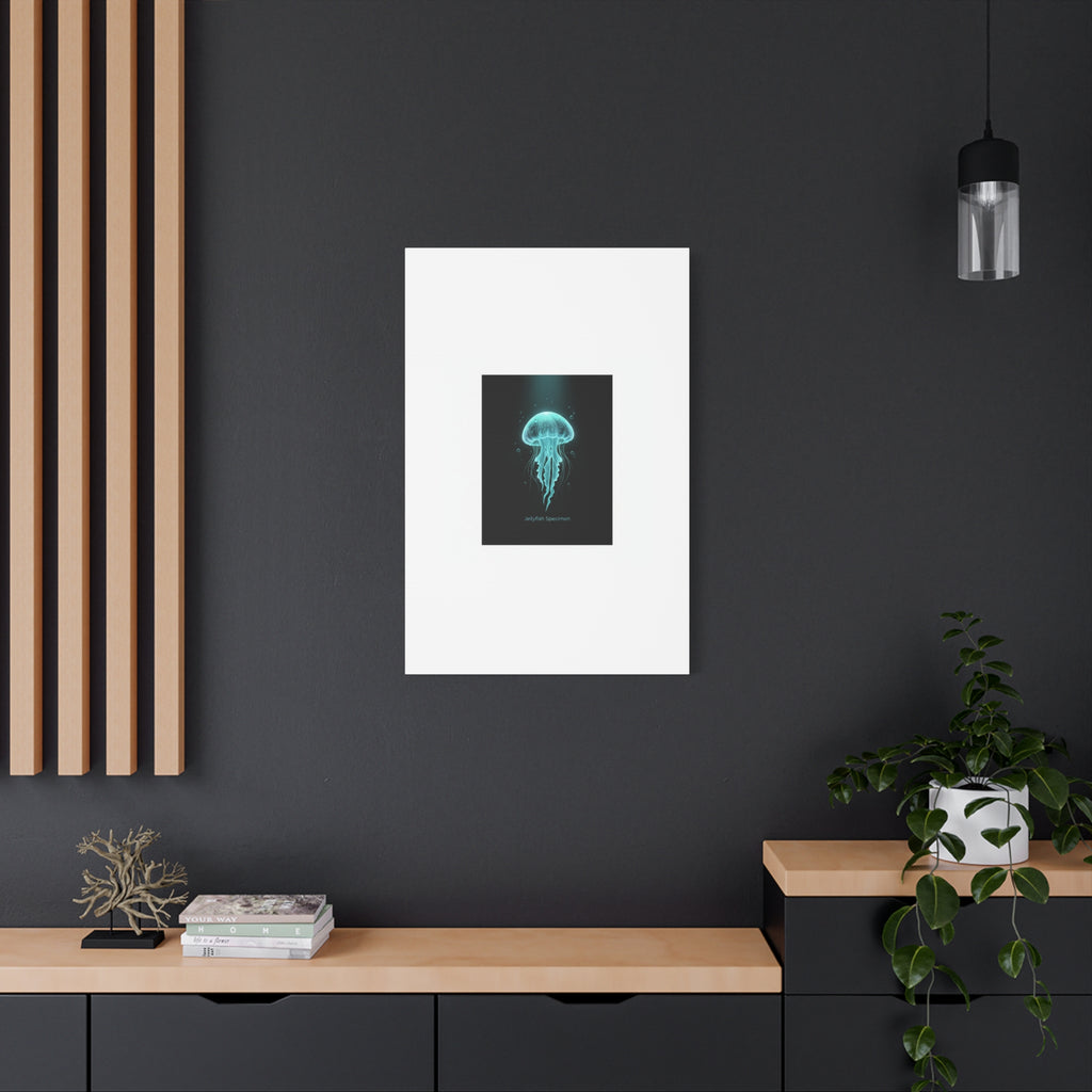 Bioluminescent Jellyfish Art Canvas | Deep Sea Aesthetic, Neon Glow