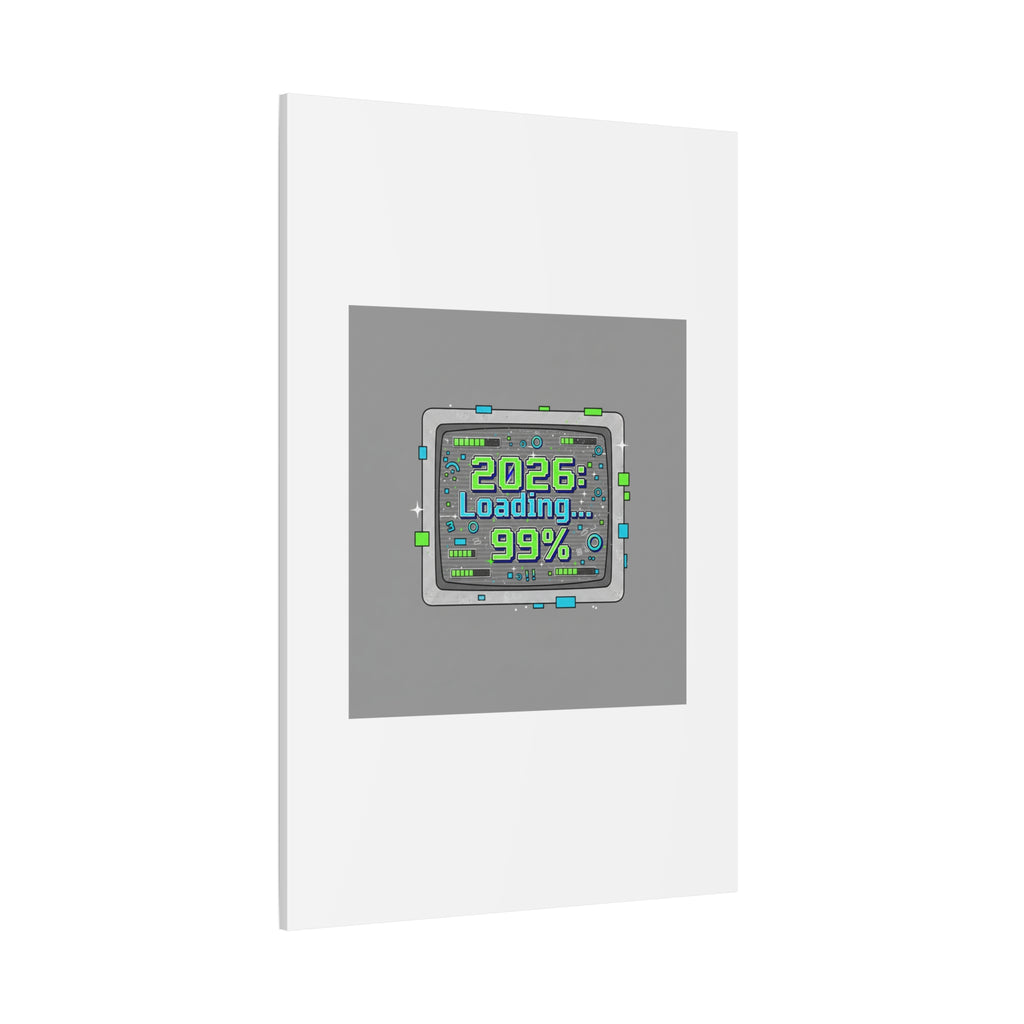 2026 Loading 99% Canvas | NYE countdown, retro system interface
