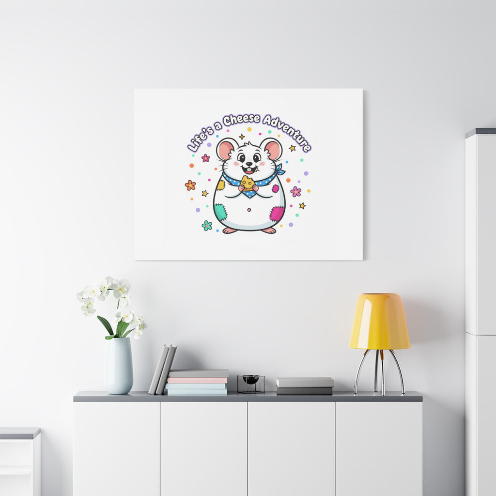Life's a Cheese Adventure Canvas | Rodent-Core rat art print