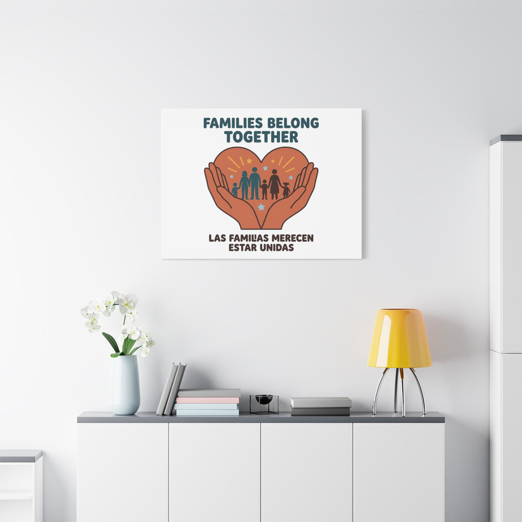 Families Belong Together Canvas | Family Unity, Bilingual Solidarity