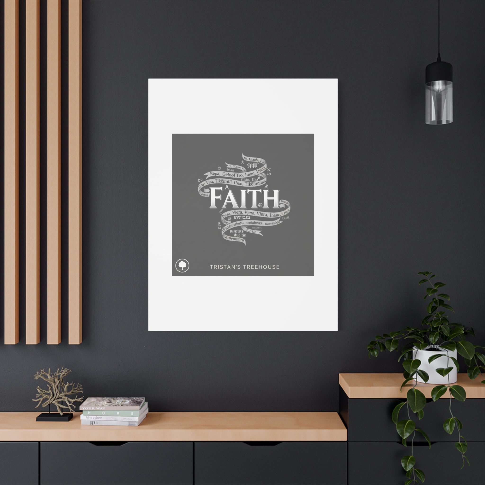 handwritten faith ribbon Canvas | sketch aesthetic, doodle design