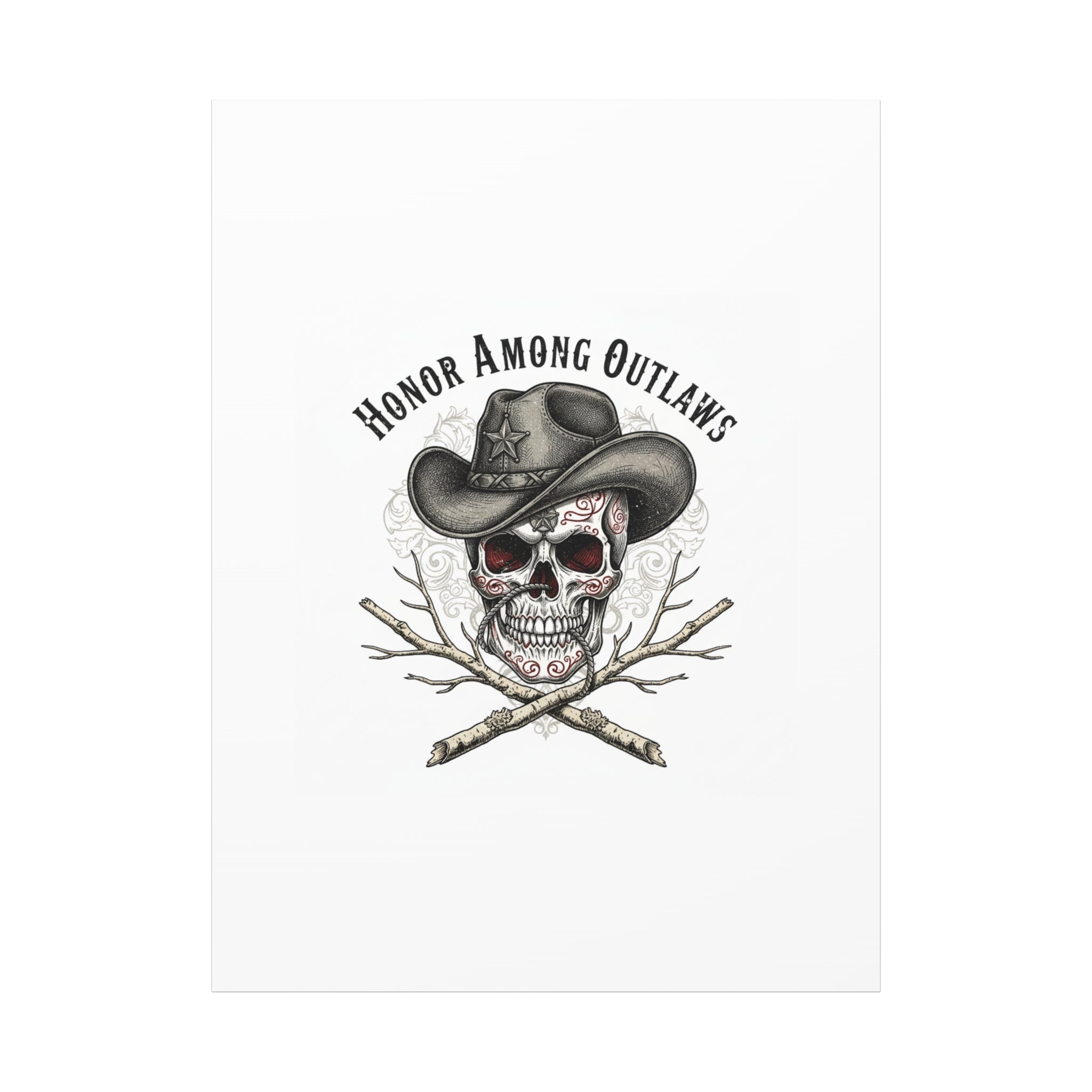 Honor Among Outlaws Canvas | Western Skull Art, Gothic Americana Desert Noir