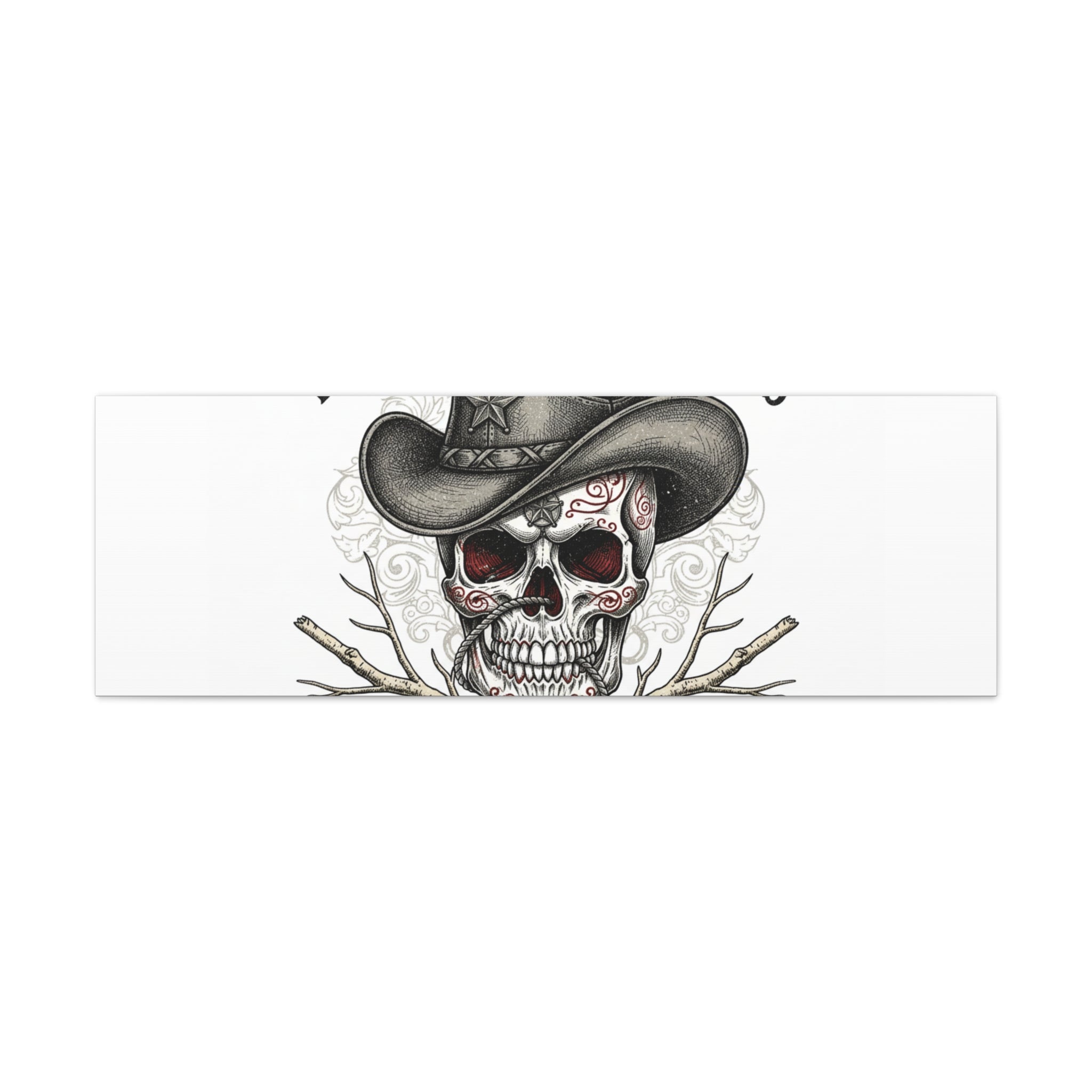 Honor Among Outlaws Canvas | Western Skull Art, Gothic Americana Desert Noir