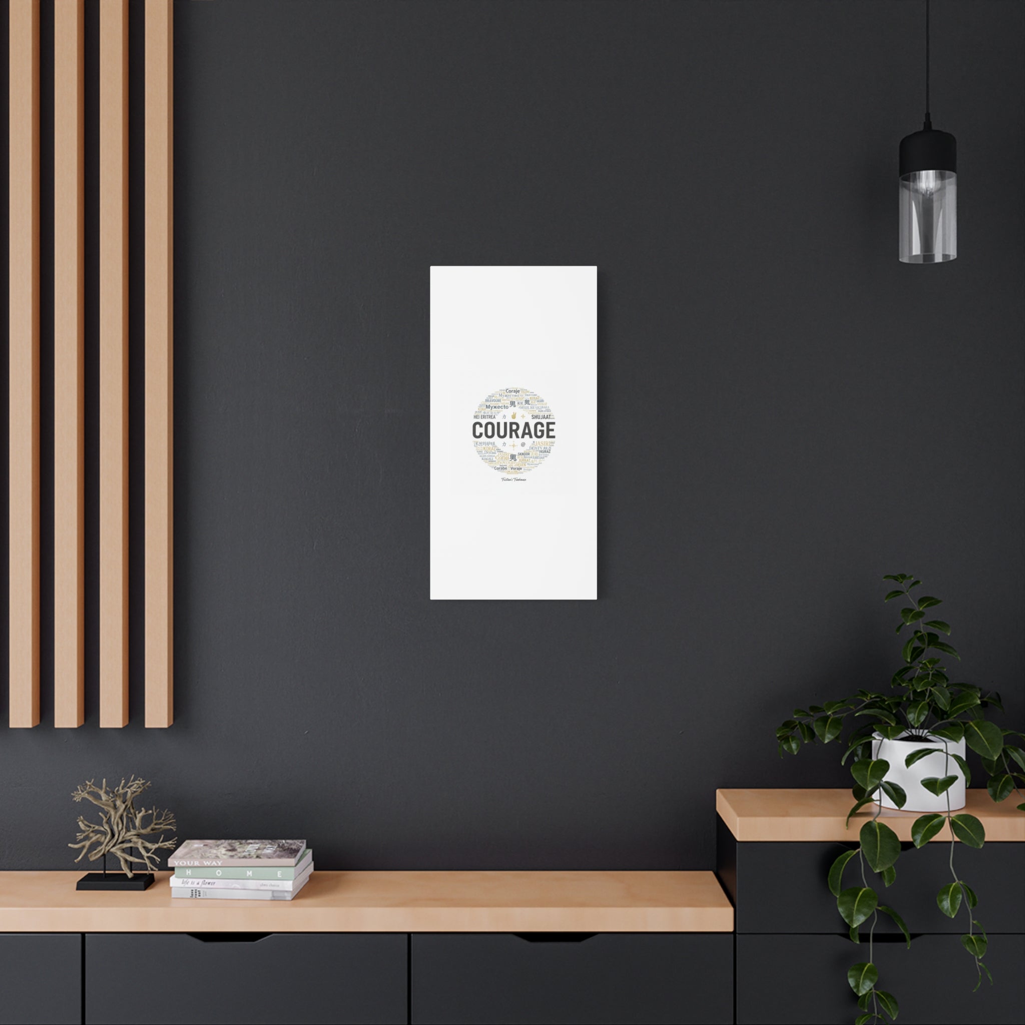 Courage Word Cloud Canvas | Fresh-Start Minimalism art print