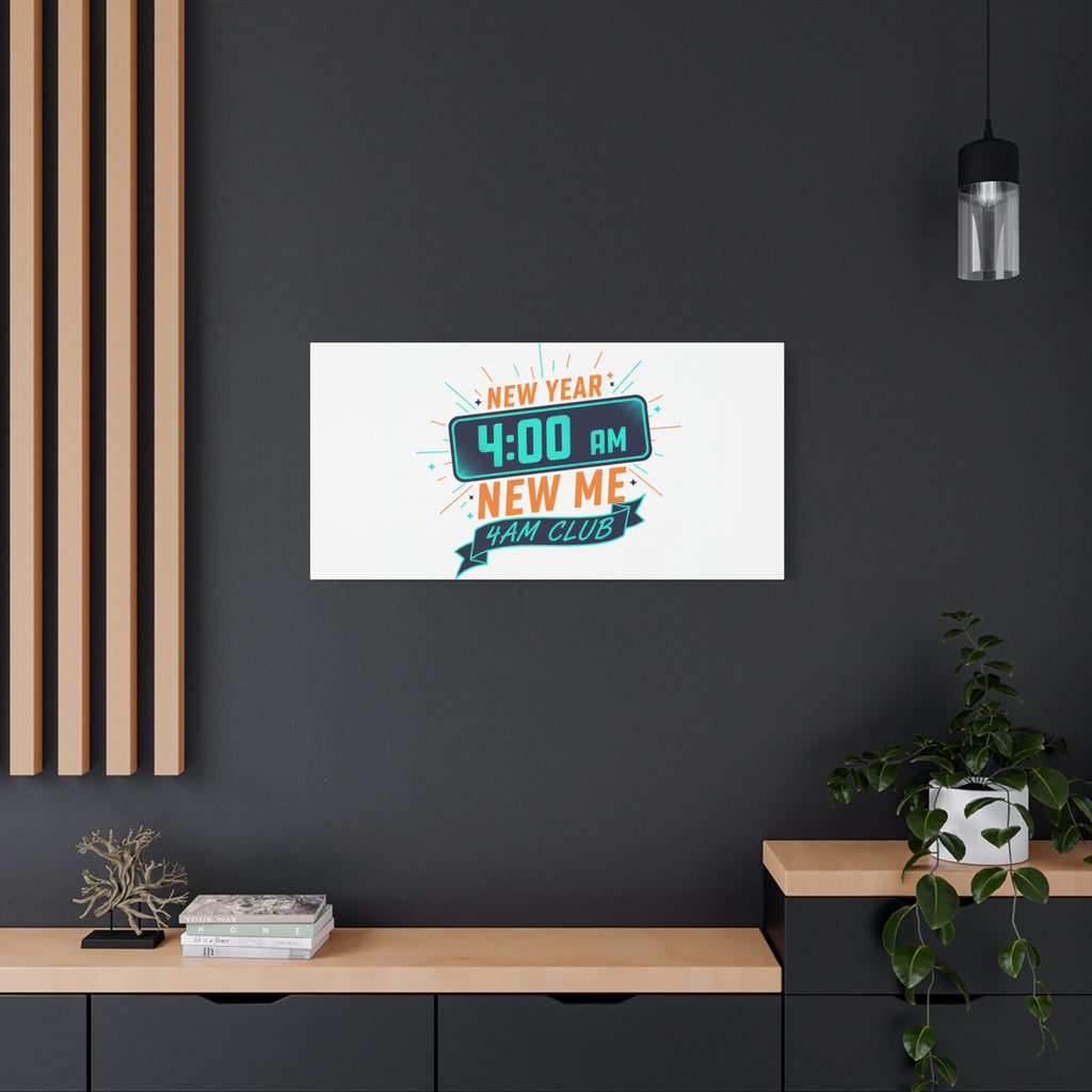 4AM Club New Year Graphic Canvas | Holiday Party Novelty, Festive New Year Decor