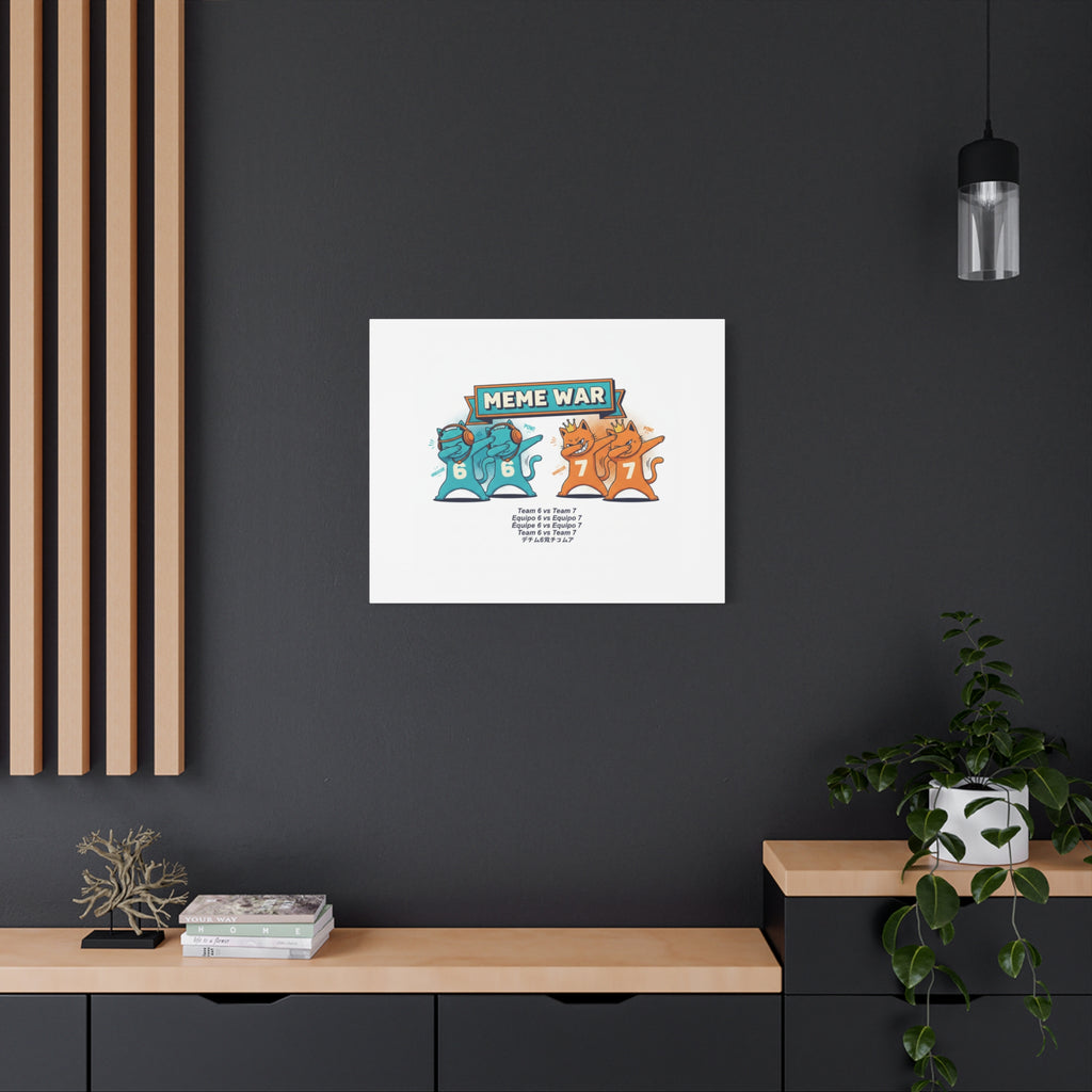 Meme War: Six vs. Seven Canvas Wall Art