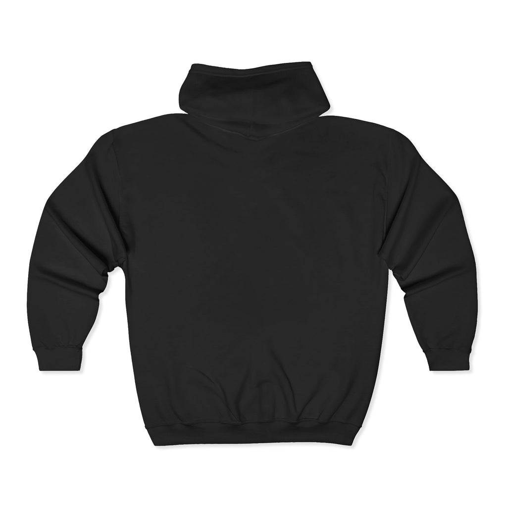 Cabin Vibes Zip Hoodie —Tristan’s Treehouse  Rustic Lakeside Circle Illustration