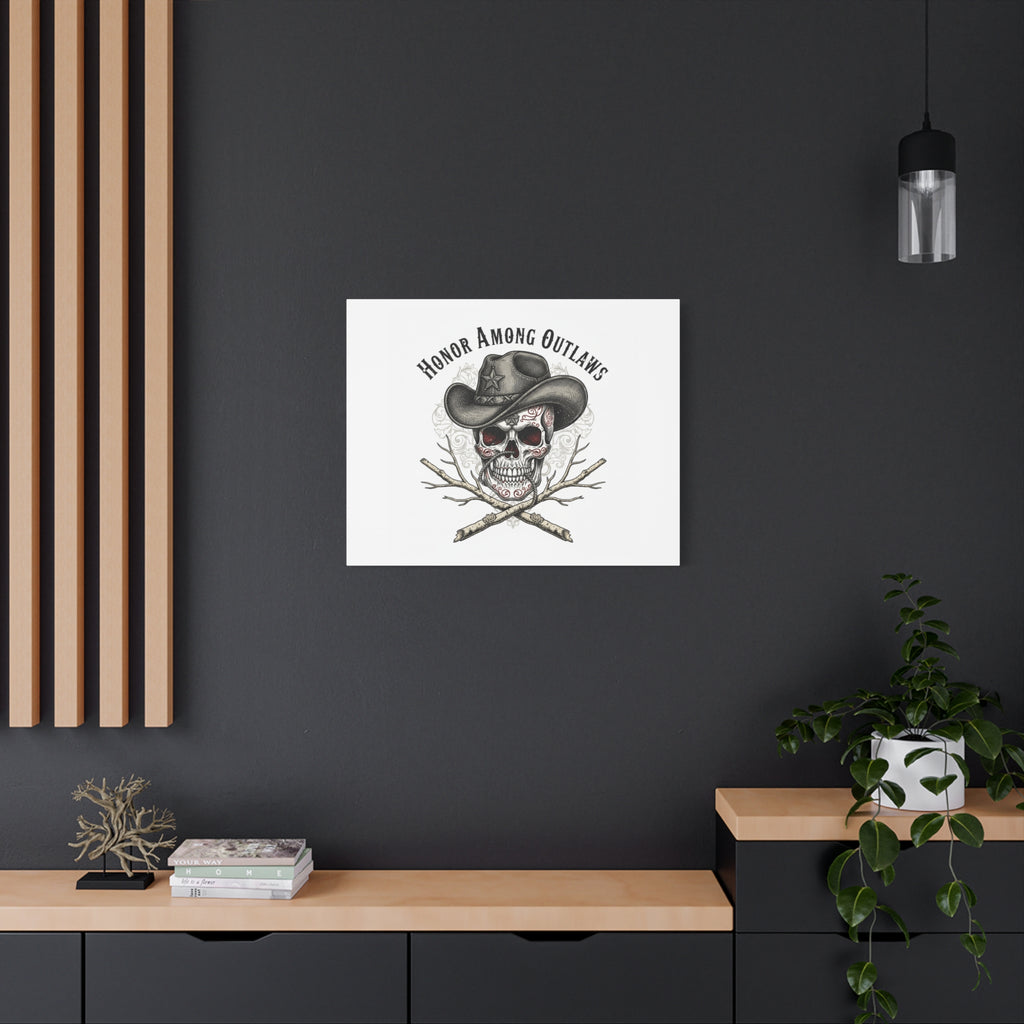 Honor Among Outlaws Canvas | Western Skull Art, Gothic Americana Desert Noir