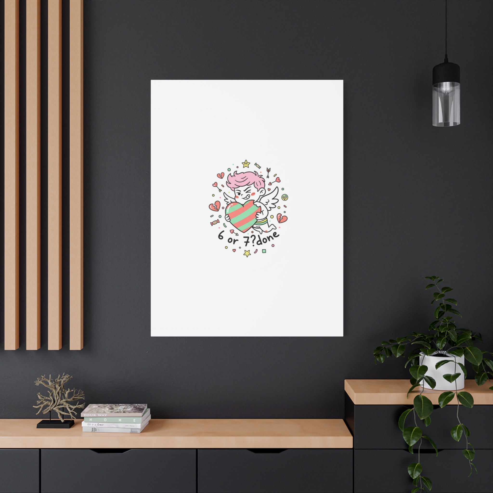 Weird Cupid heart illustration Canvas | Weird Valentine, quirky chaotic love