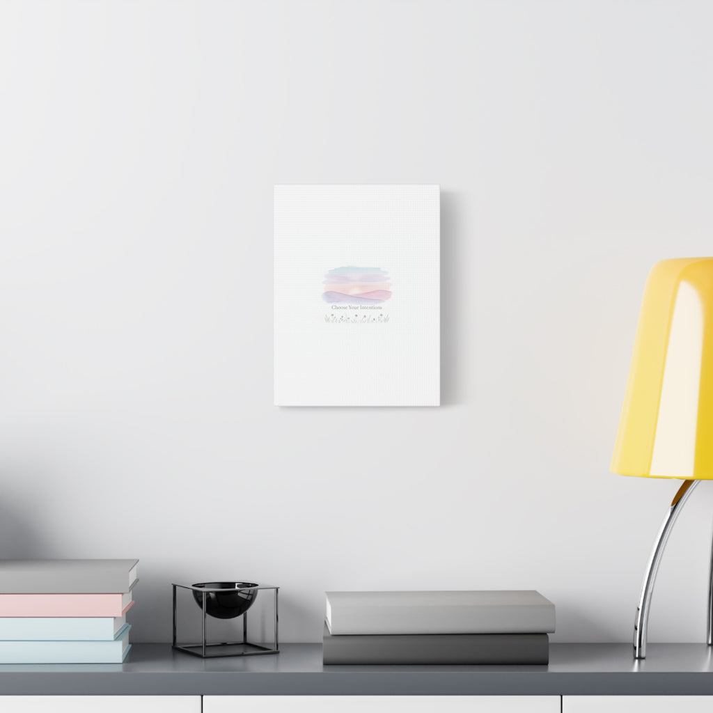 Choose Your Intentions Canvas, soft wellness poster, pastel gradient mindfulness art