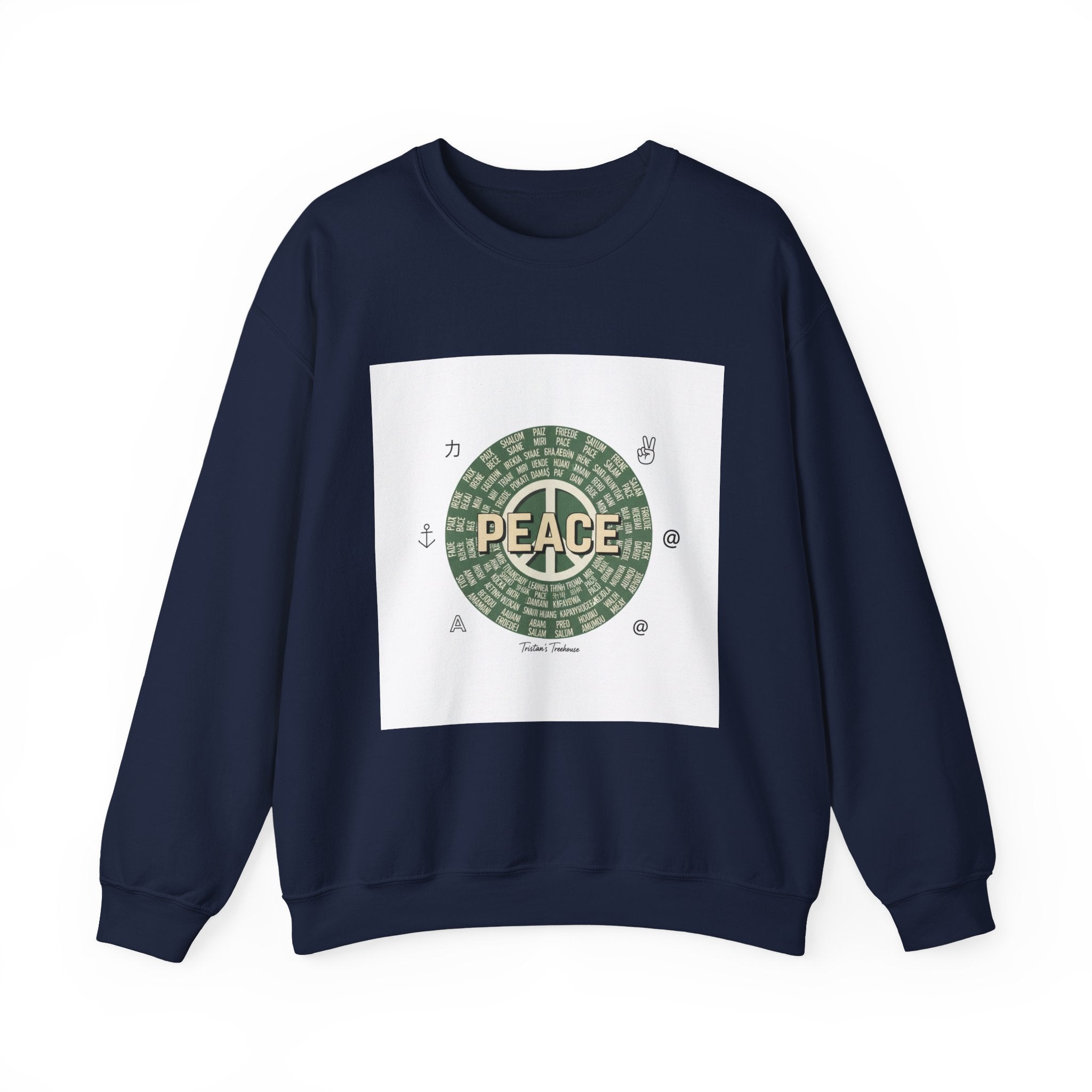 Handwritten Peace Doodle Sweatshirt | sketch aesthetic, hand drawn message