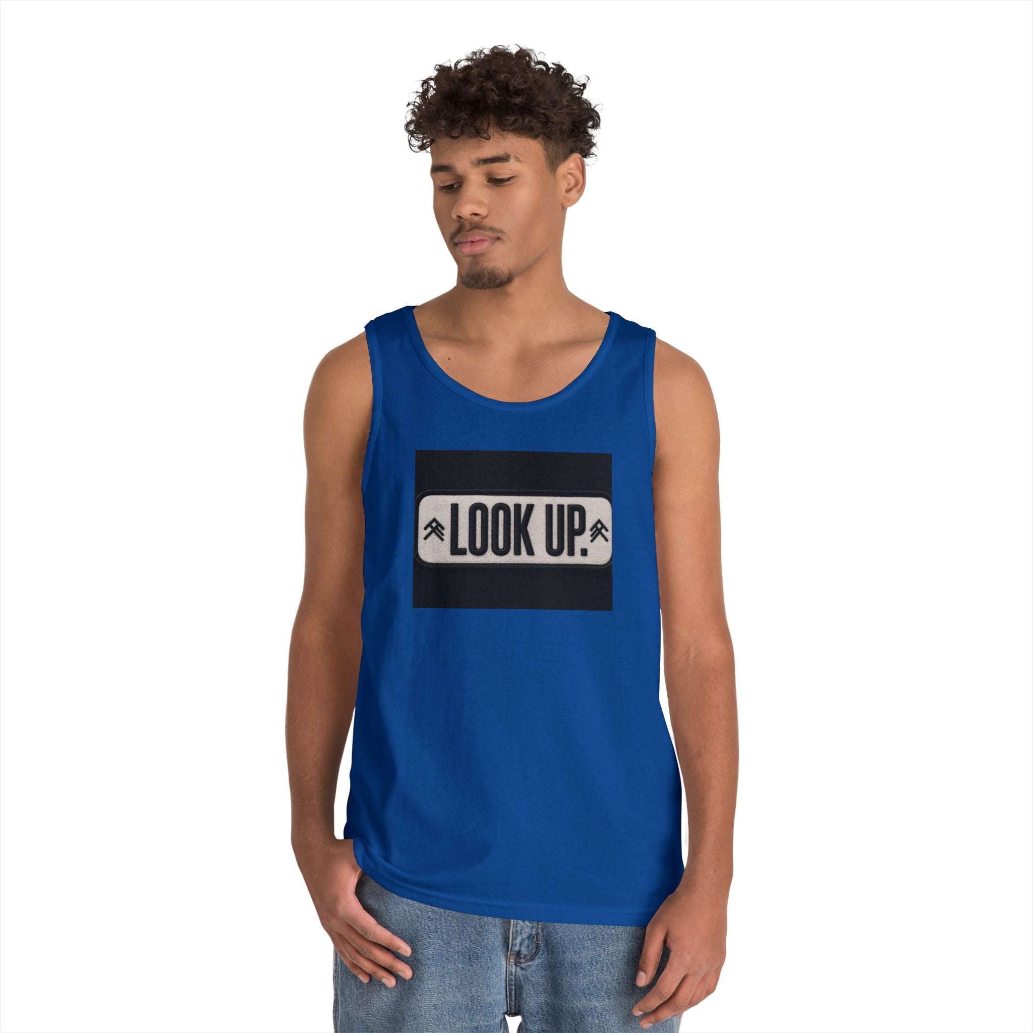 Look Up Tank Top — Inspirational Graphic Tank for Outdoors & Mindfulness