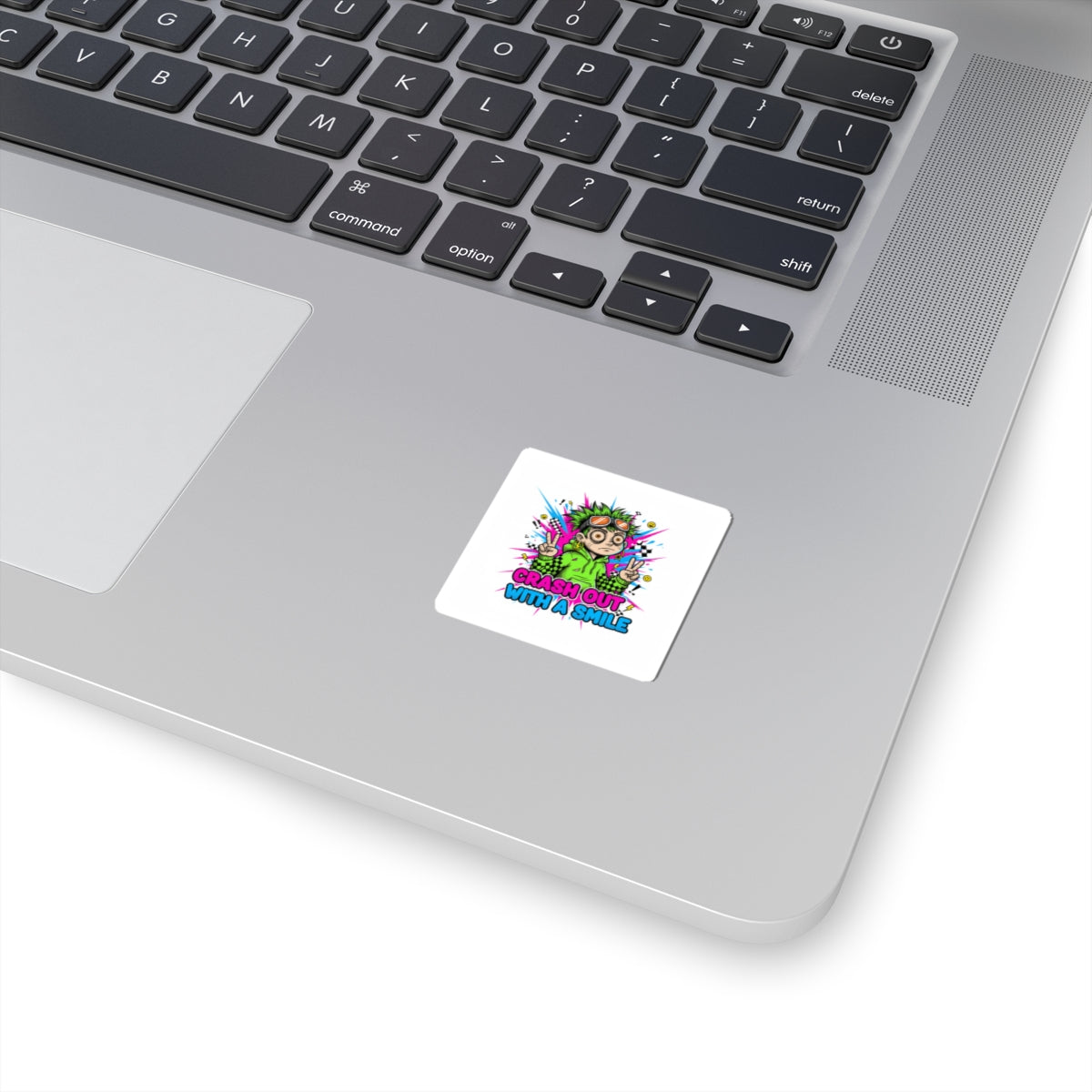 Crash Out With A Smile Sticker | neon meltdown, crash out sticker