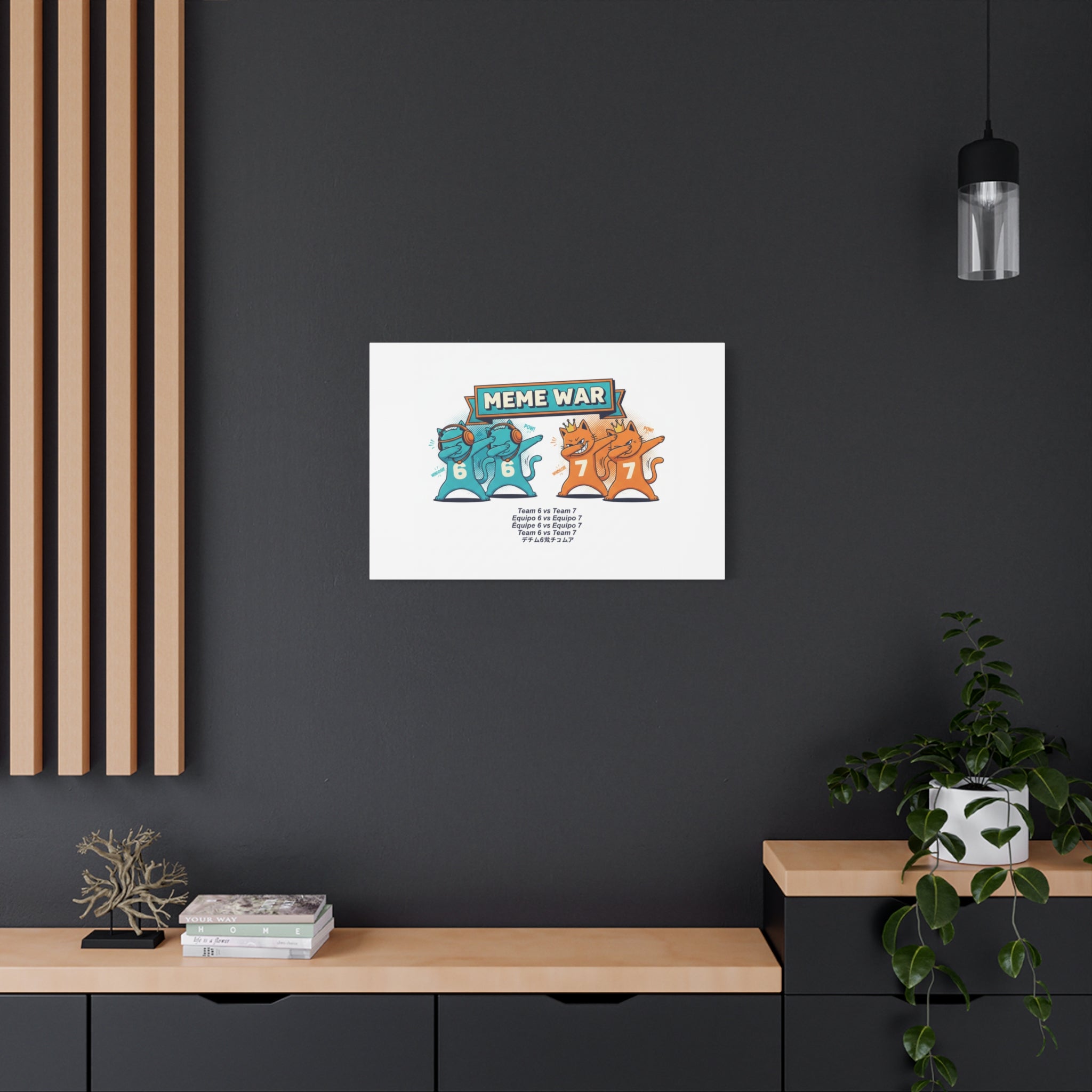 Meme War: Six vs. Seven Canvas Wall Art