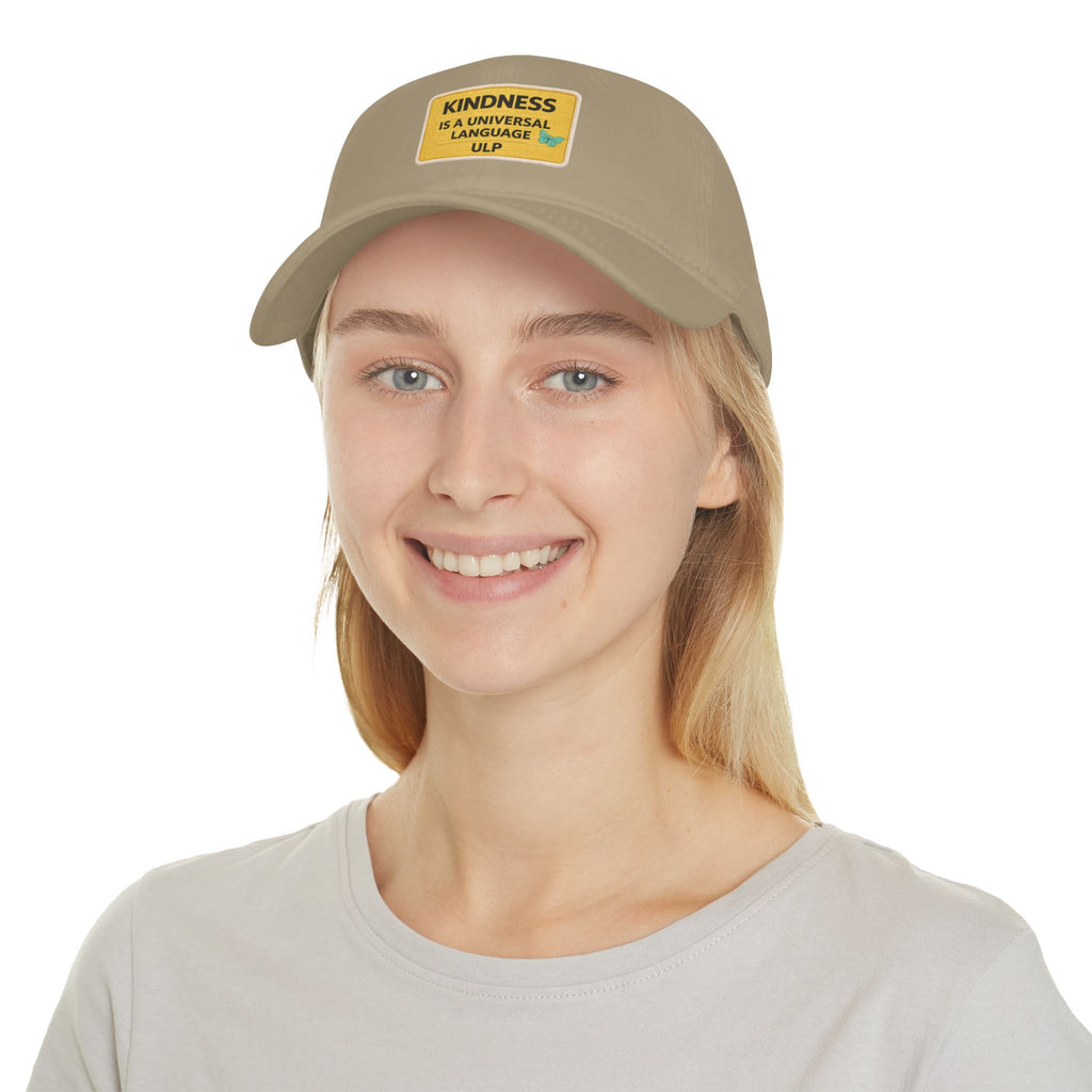 Kindness Is A Universal Language Patch Cap — Red Low Profile Baseball Hat