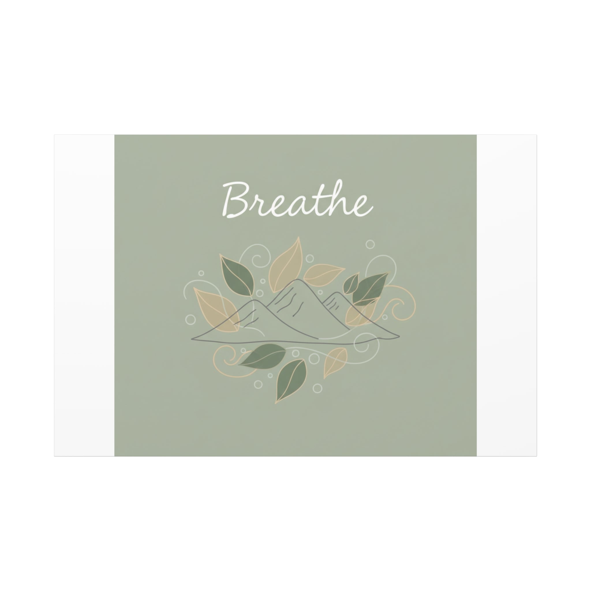 Breathe Mountain Line Canvas | Nature Symbols, Minimal Forest Wall Art