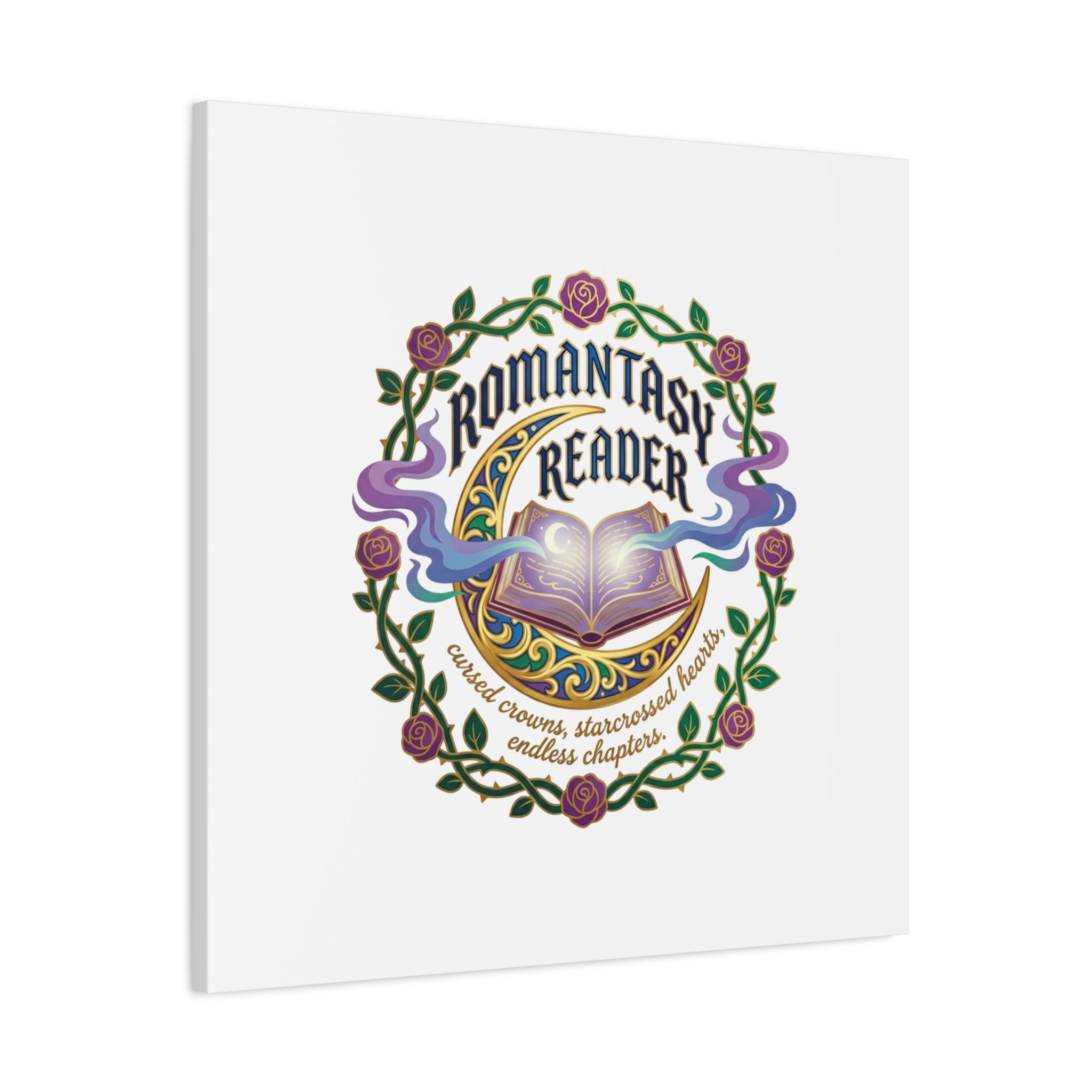 Romantasy Reader Canvas Print | enchanted bookish celestial gothic
