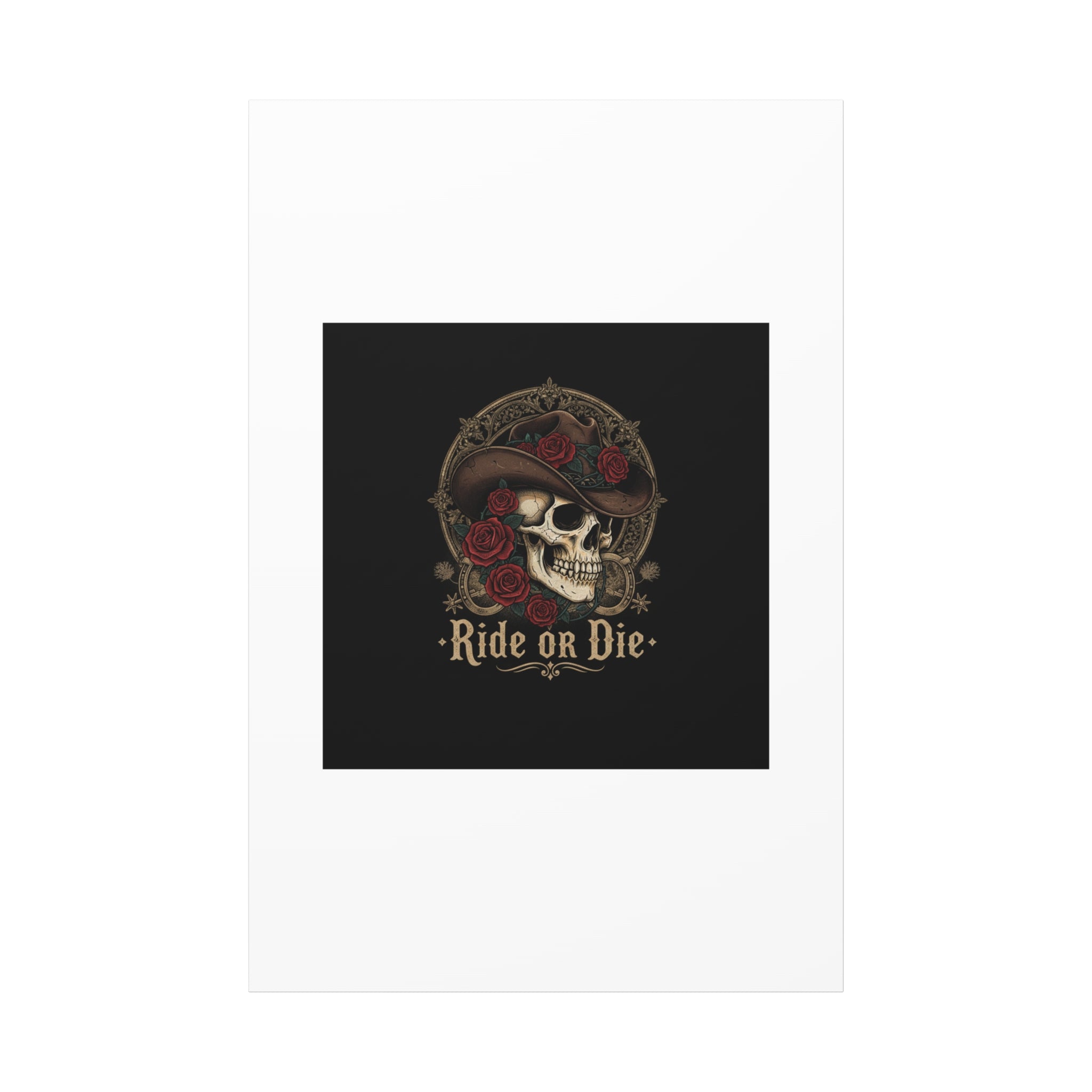 Ride or Die Skull Canvas | Western Skull Art, Gothic Americana