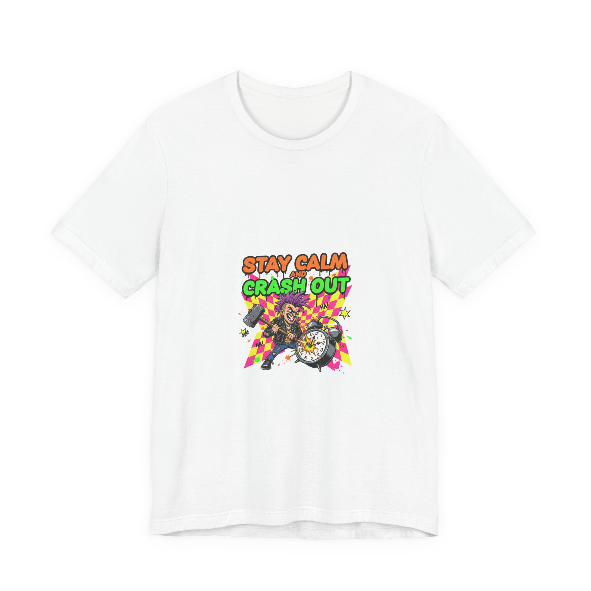 Stay Calm Crash Out Tee | meltdown shirt, neon graffiti streetwear