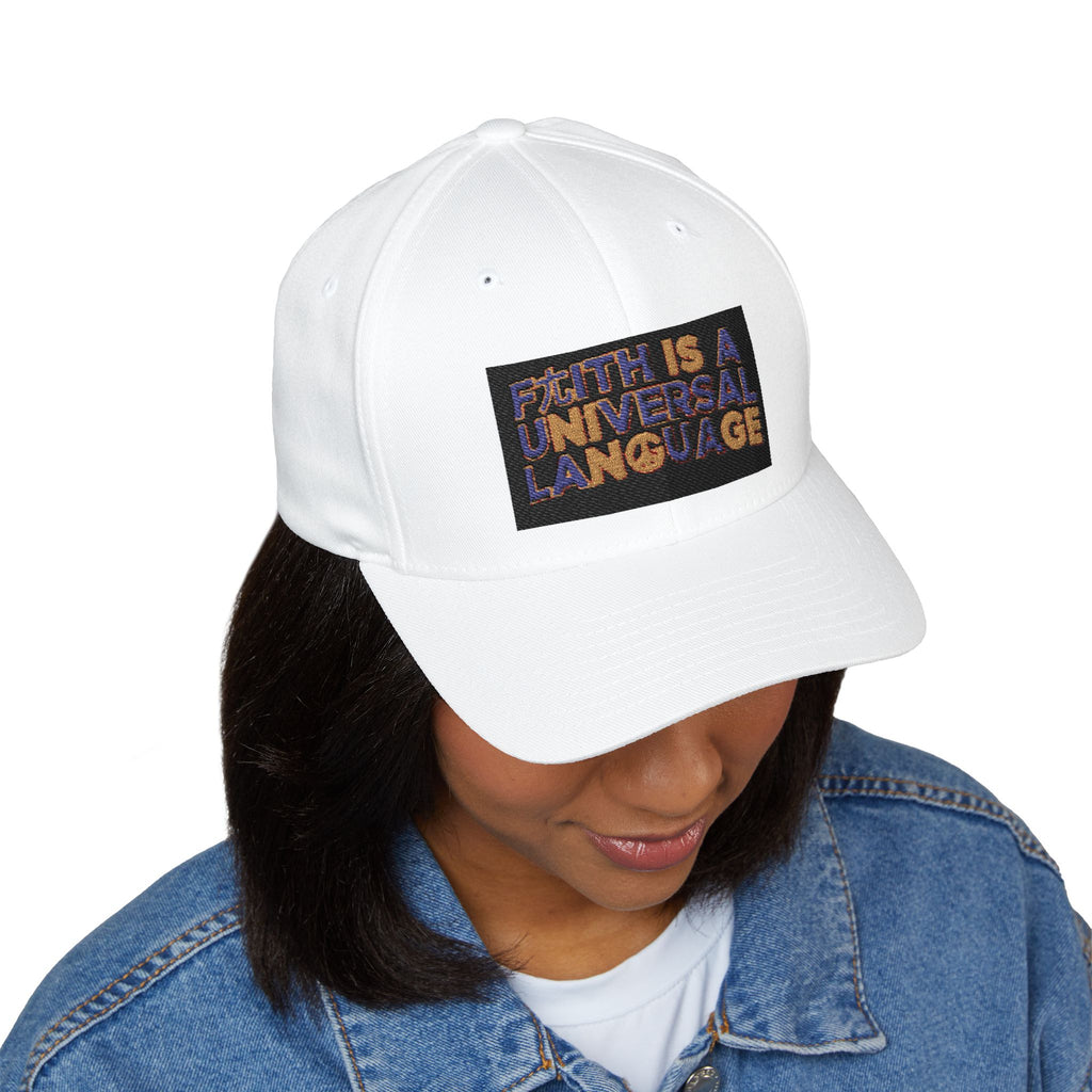 Embroidered 'Faith Is A Universal Language' Closed-Back Cap