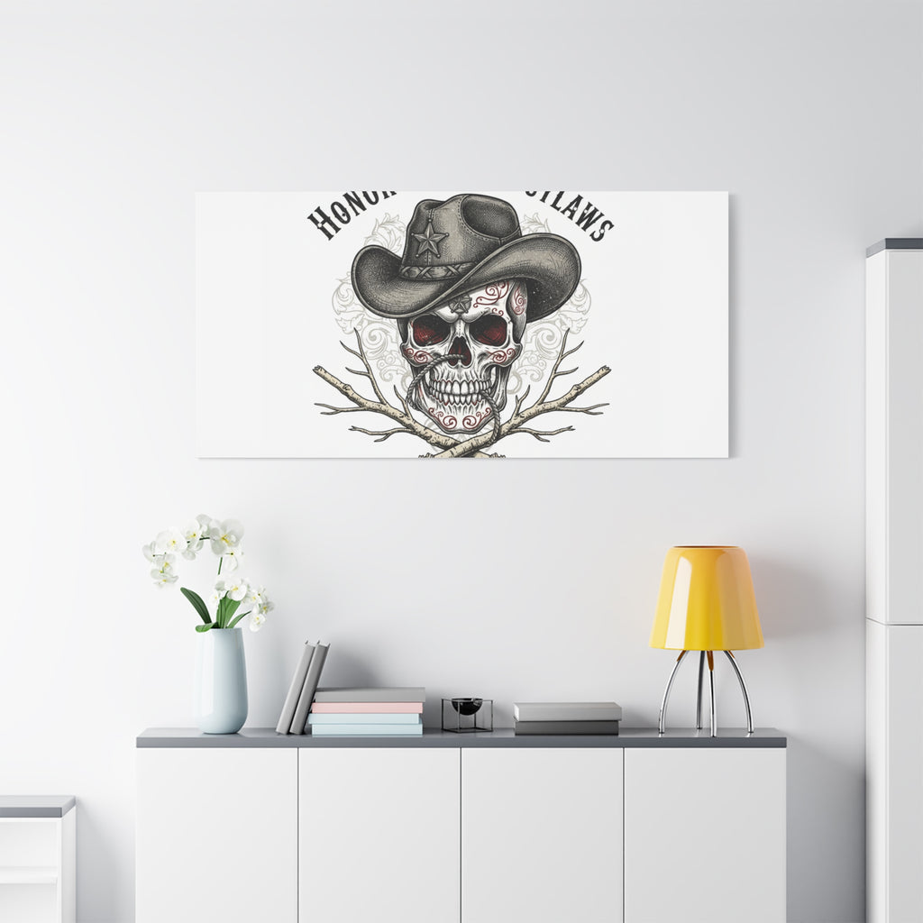 Honor Among Outlaws Canvas | Western Skull Art, Gothic Americana Desert Noir