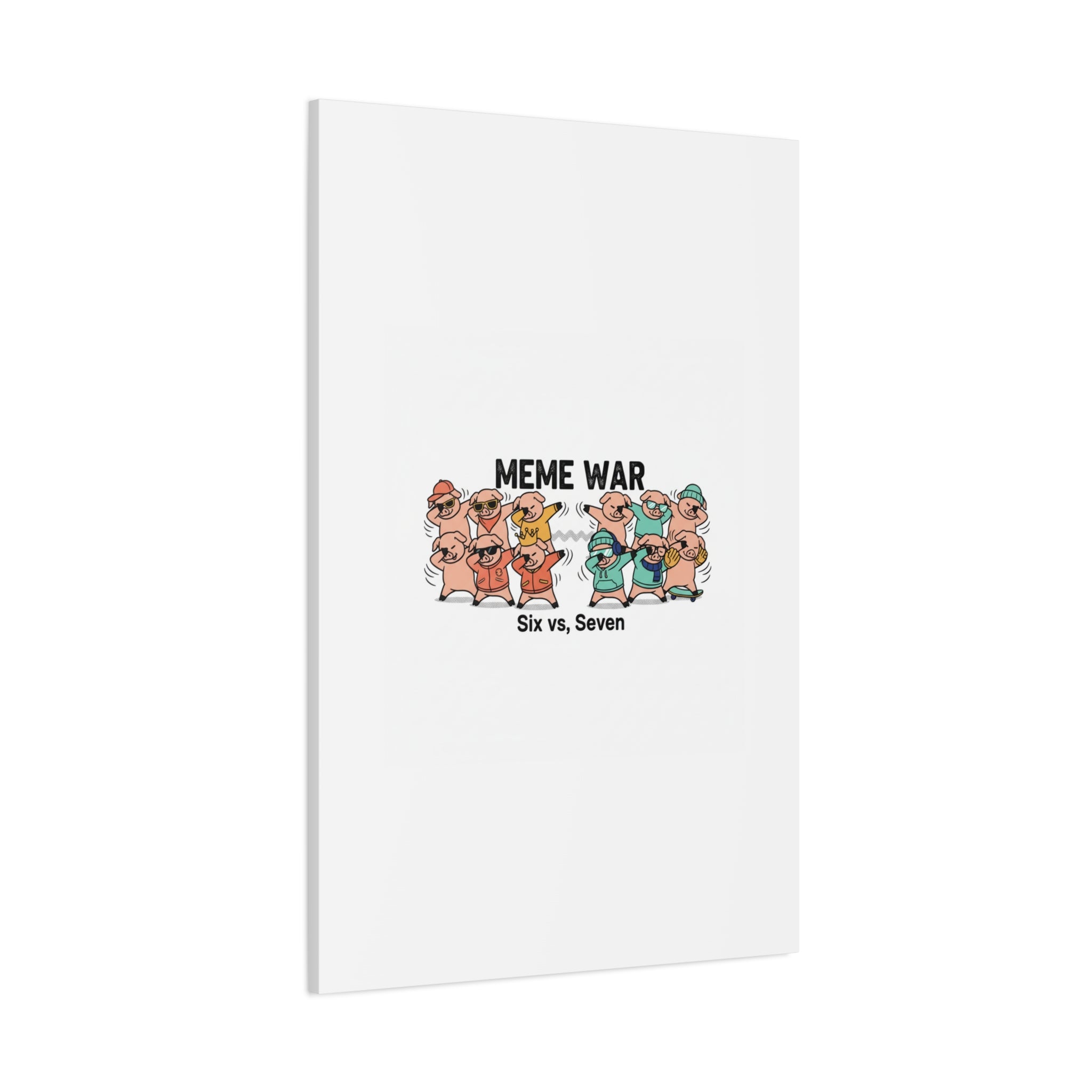 Meme War: Six vs. Seven Canvas Wall Art