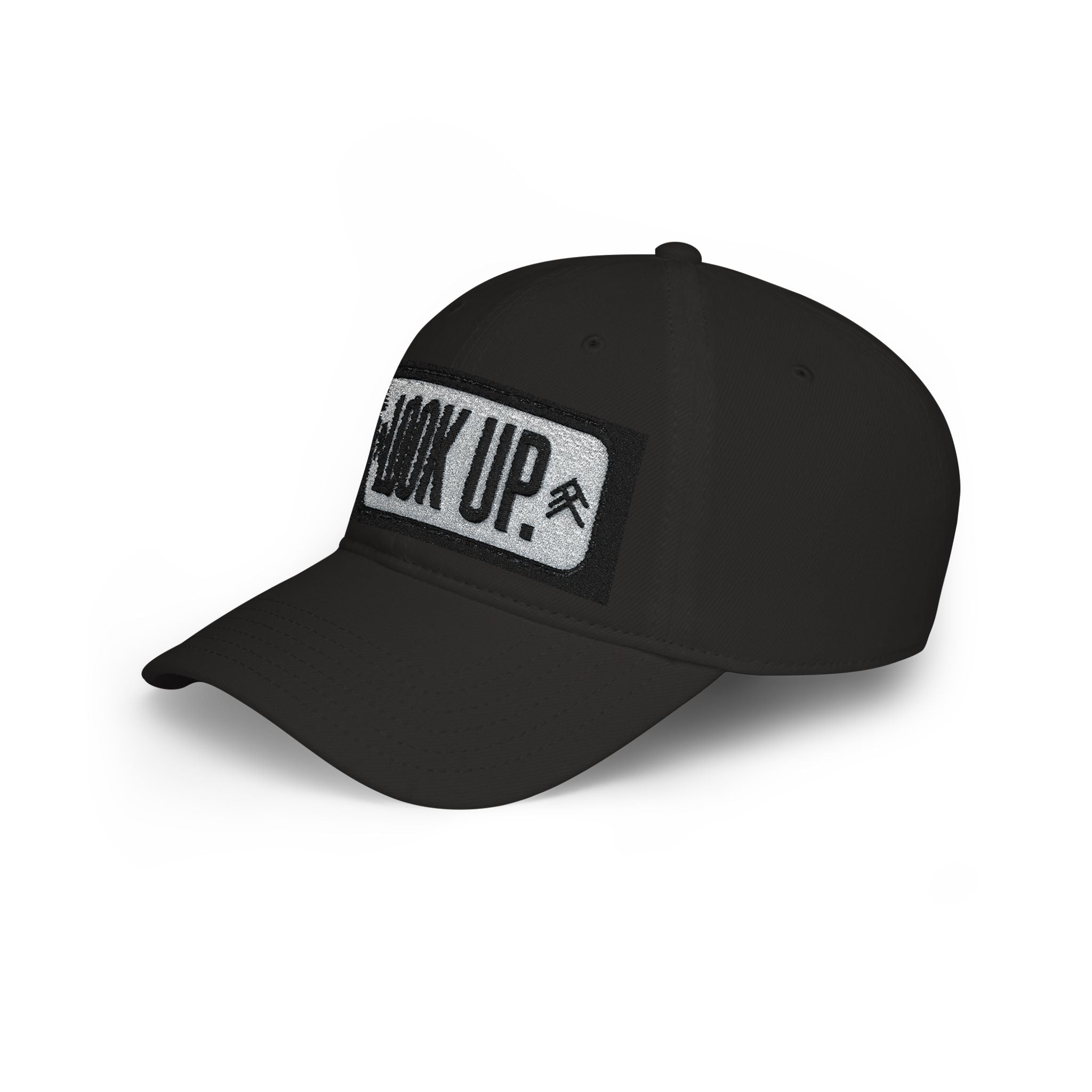 LOOK UP Patch Baseball Cap — Motivational Low-Profile Red Hat