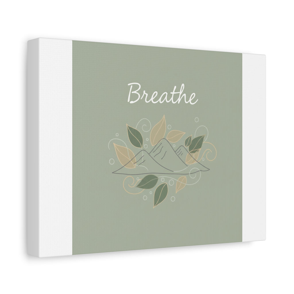 Breathe Mountain Line Canvas | Nature Symbols, Minimal Forest Wall Art