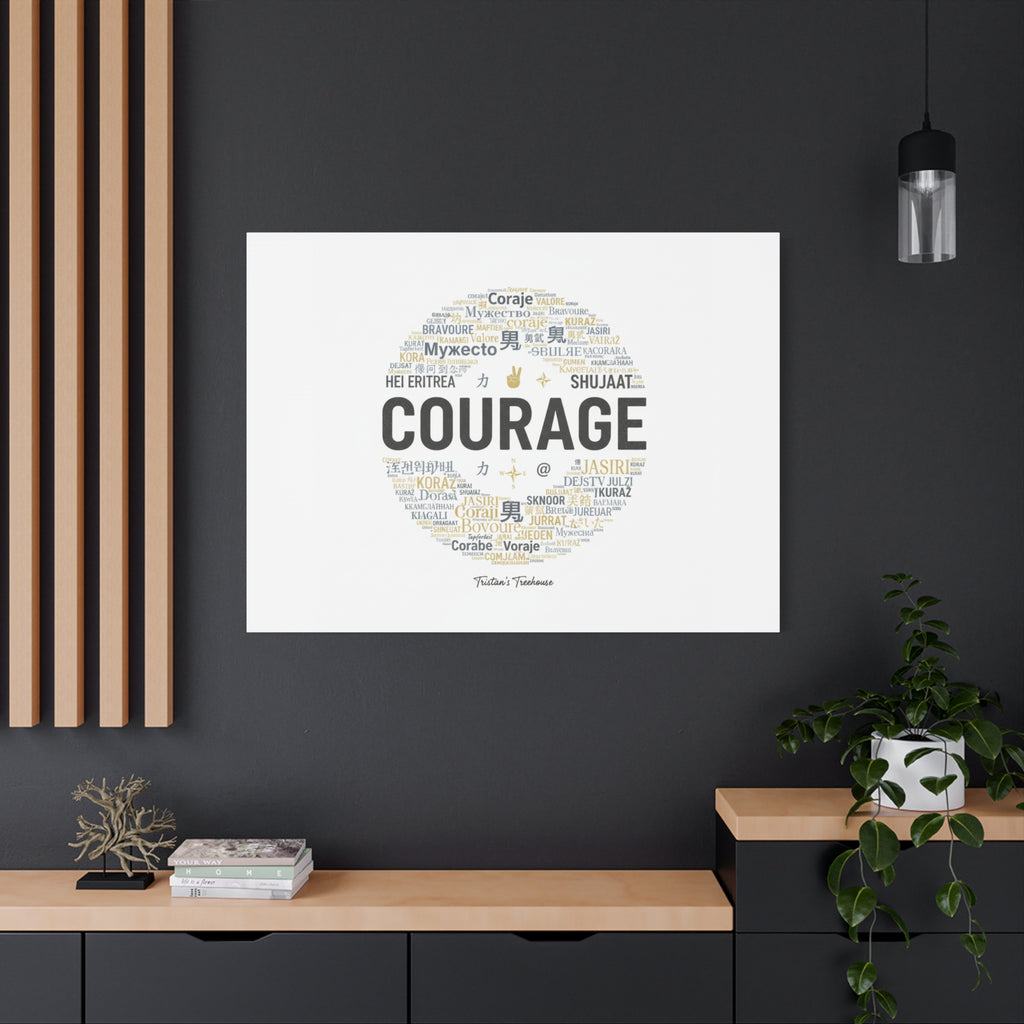 Courage Word Cloud Canvas | Fresh-Start Minimalism art print
