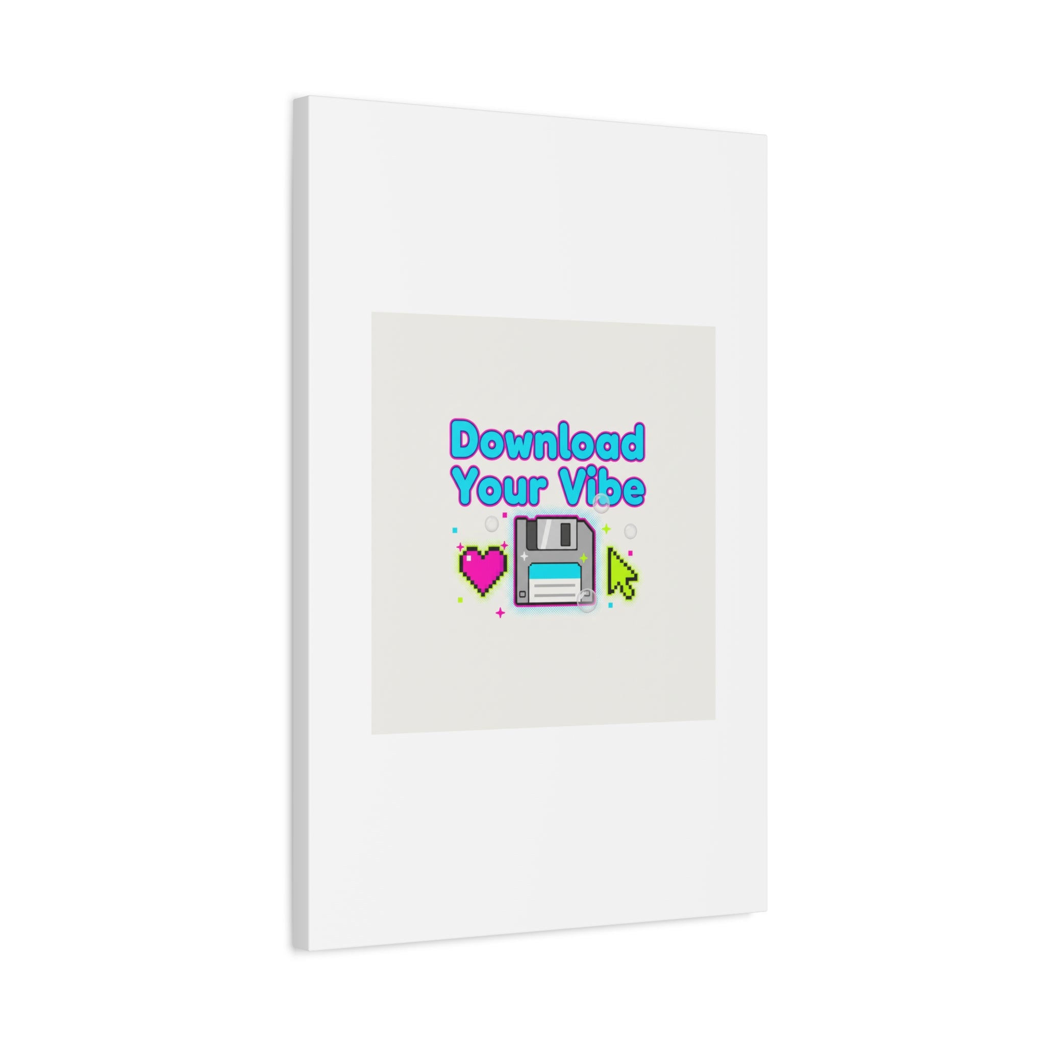 Download Your Vibe Canvas | Y2K Retro Tech, Pixel Floppy Disk Poster