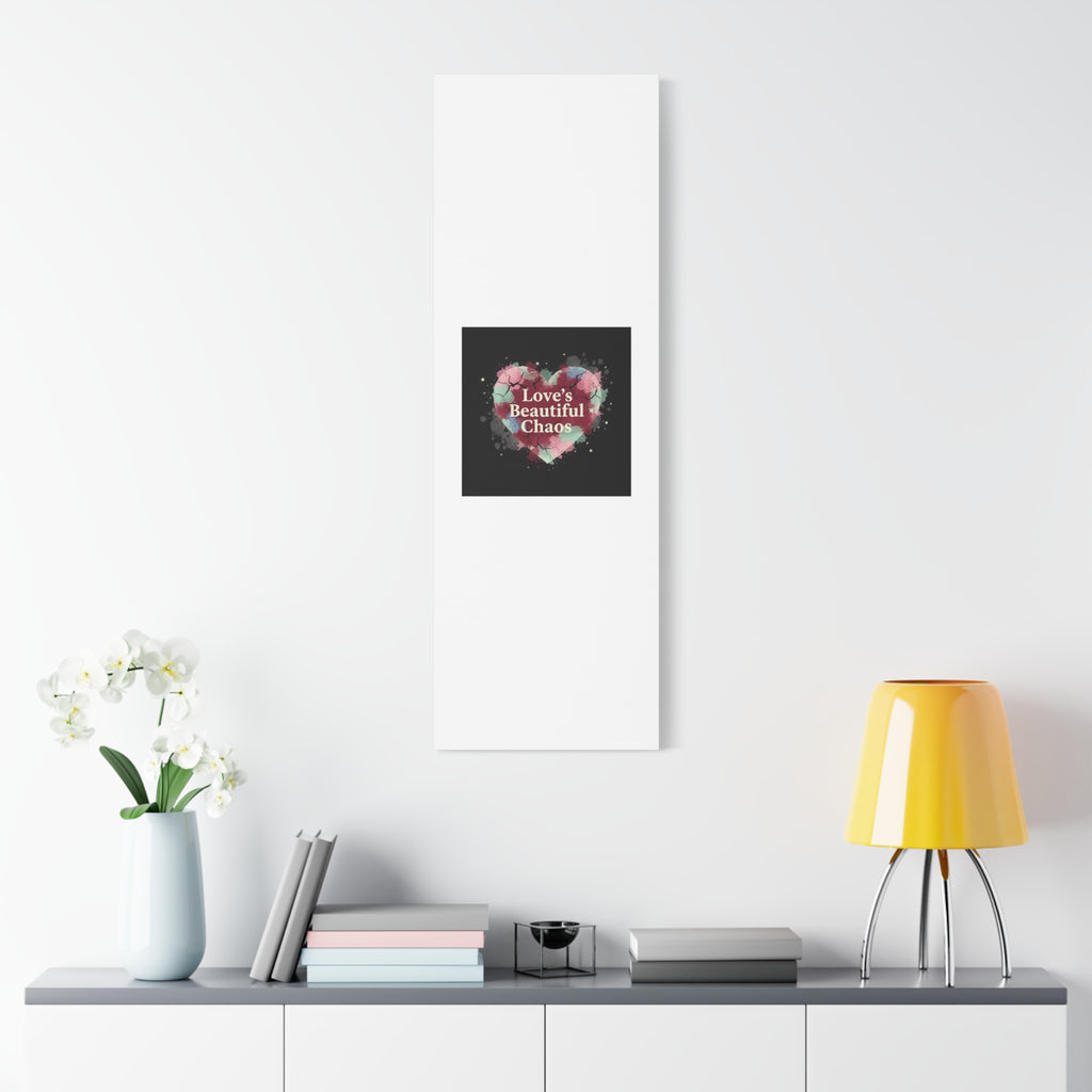 Love's Beautiful Chaos Canvas Print | Soft Grunge Hearts, Distressed Heart Art